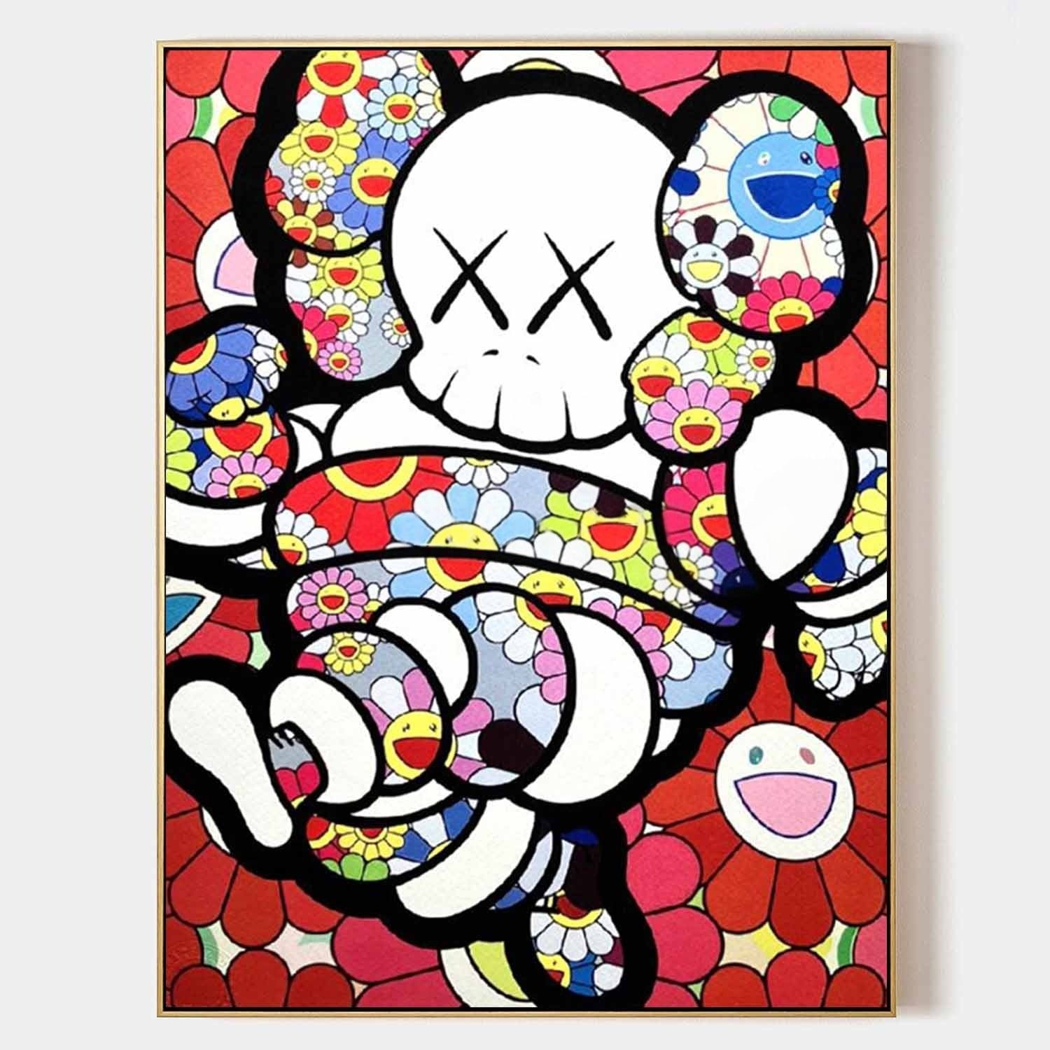 Wall Art Playful Textured KAWS - Neutralighting