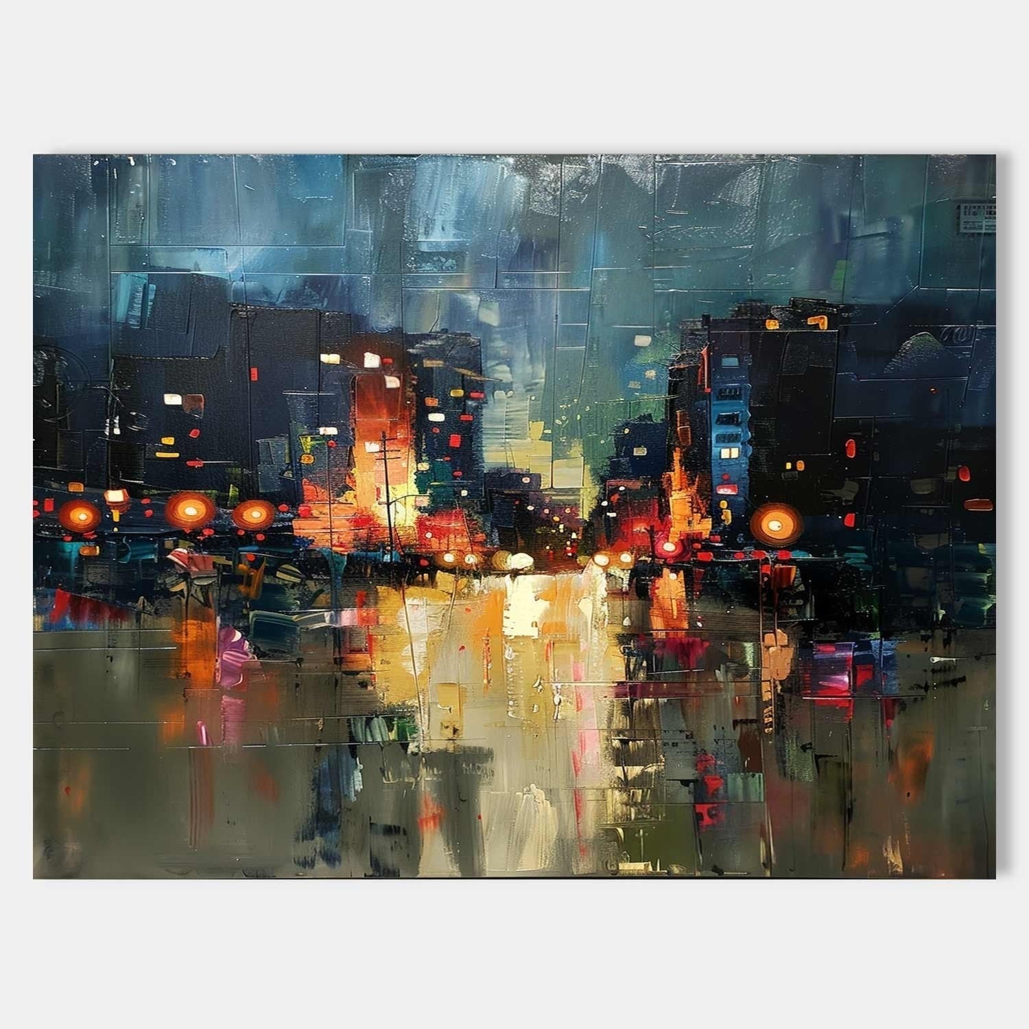 Wall Art Impressionist Textured Urban - Neutralighting
