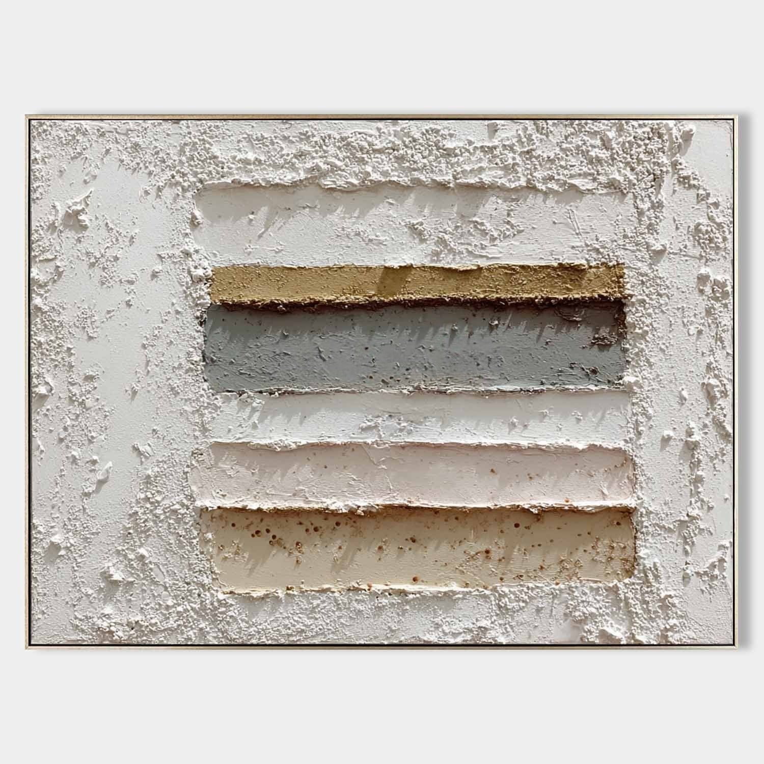 Wabi-Sabi Layered Horizontal Painting - Neutralighting