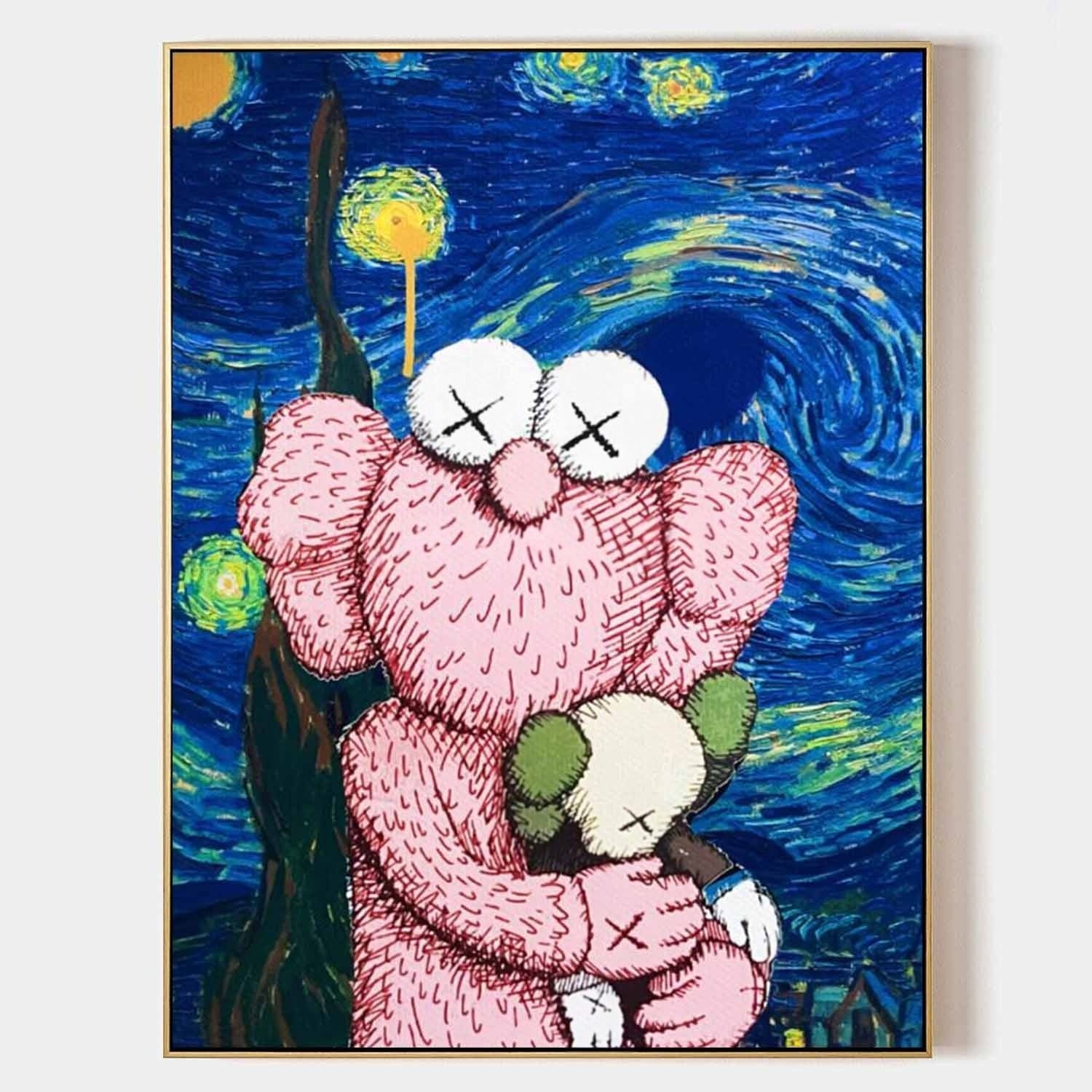 Wall Art Square Pop Art KAWS Inspired Starry Night - Neutralighting