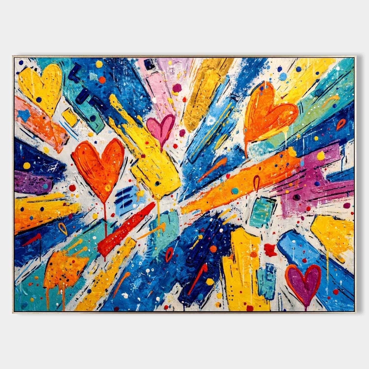 Burst of Love Pop Art Impasto Painting - Neutralighting