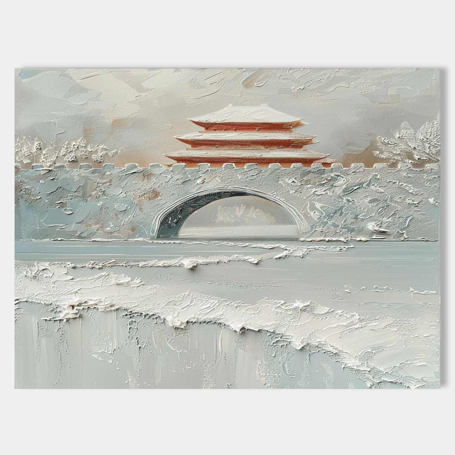 Wall Art Snow-Covered Ancient Chinese - Neutralighting