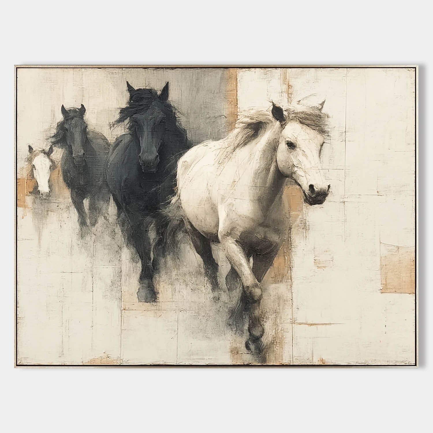 Wall Art Dramatic Monochrome Horse - Neutralighting