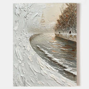 Wall Art Impasto Winter Canal City - Neutralighting