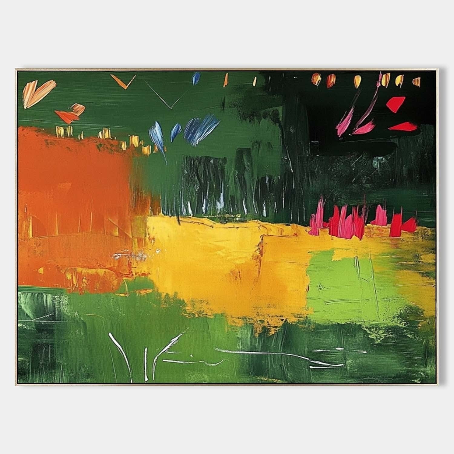 Wall Art Energetic Textured Bold Green - Neutralighting