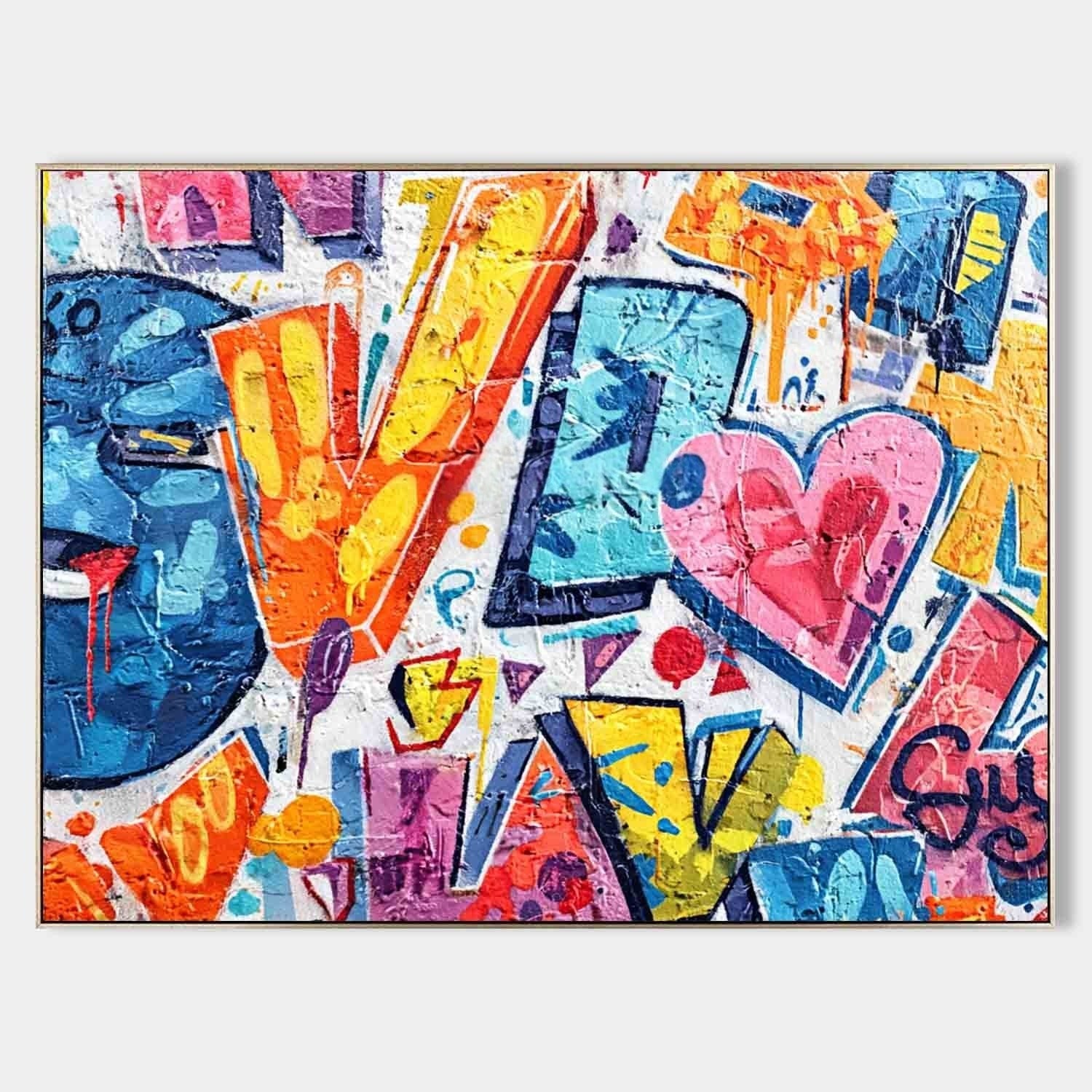 Graffiti Love Pop Art Impasto Painting - Neutralighting