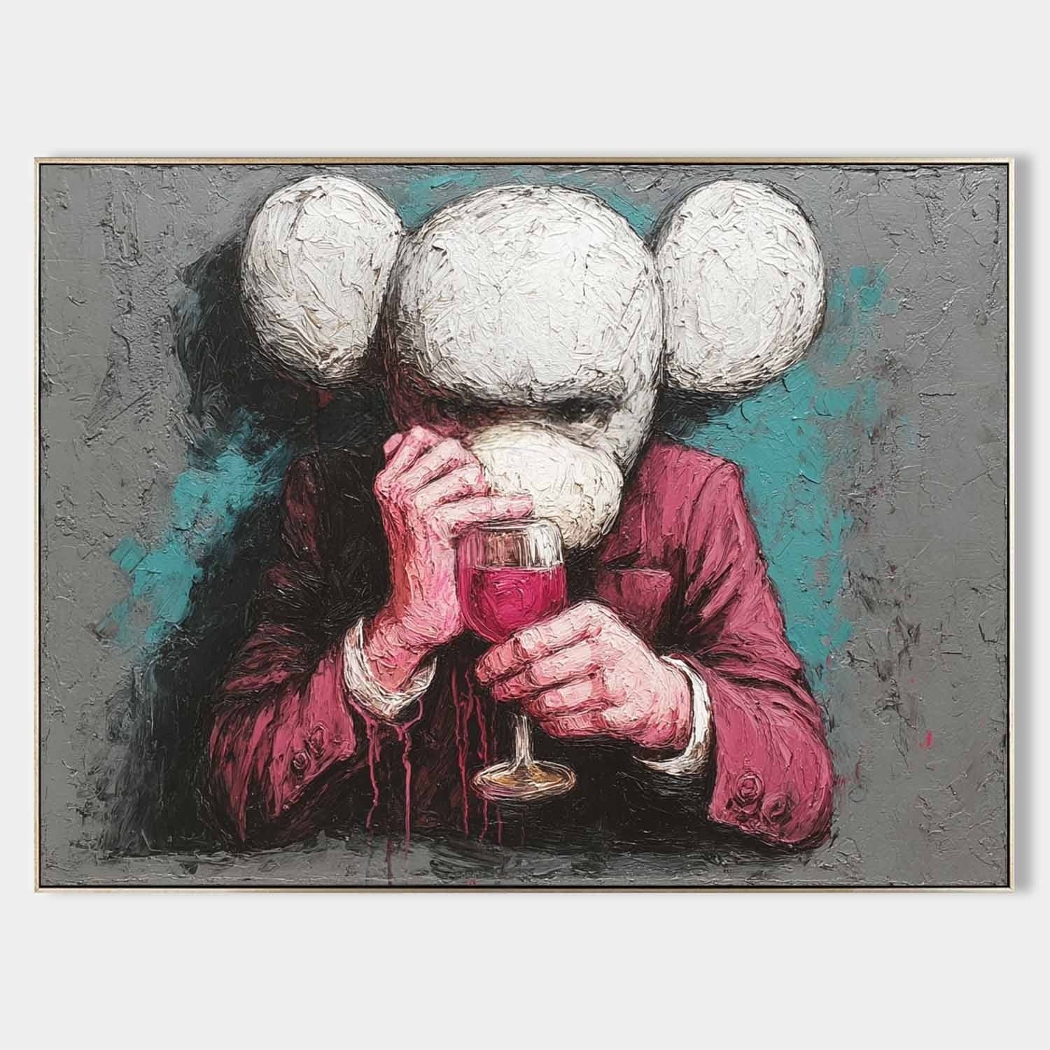 Wall Art Bold Textured Kaws Companion - Neutralighting