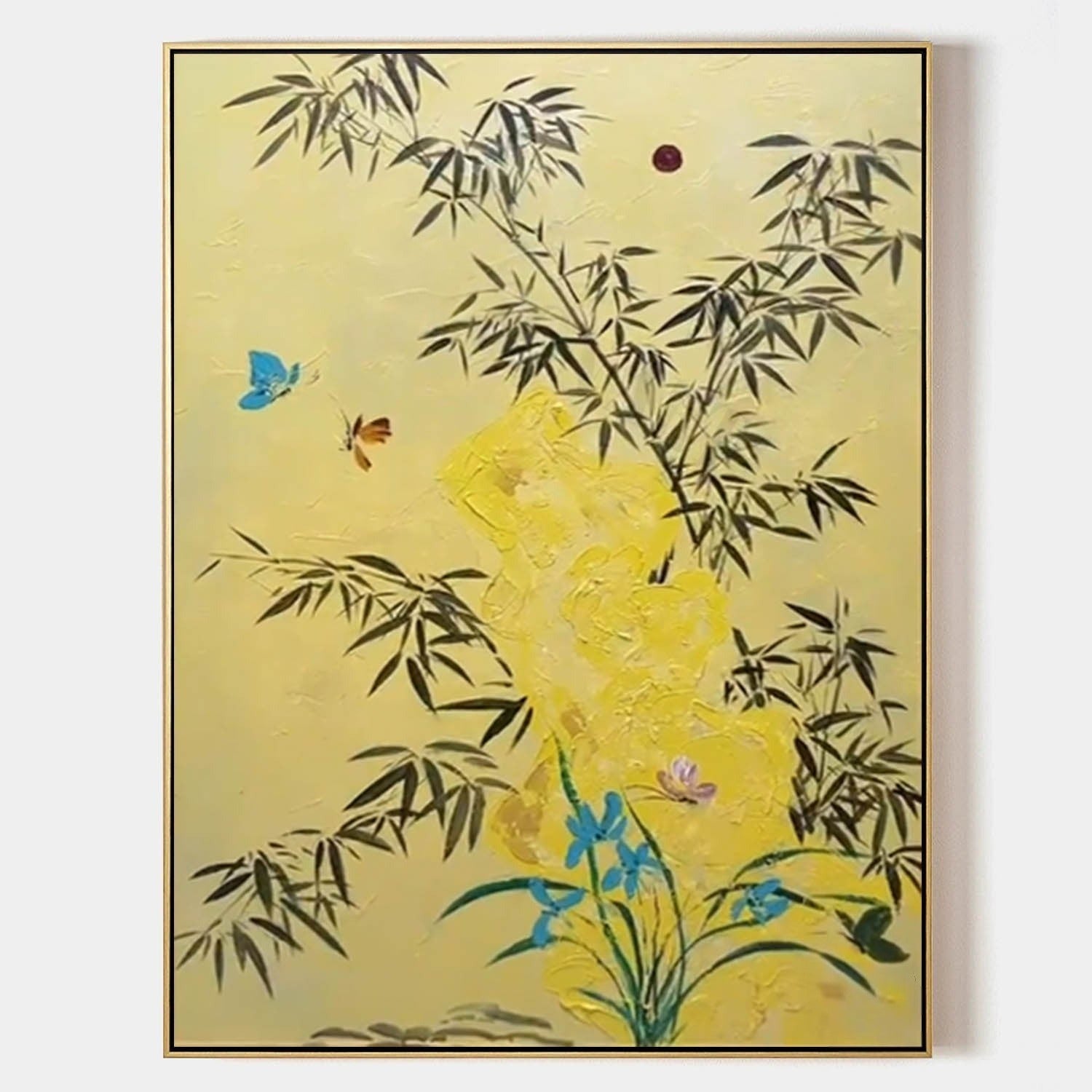 Wall Art Oriental Bamboo Butterfly - Neutralighting