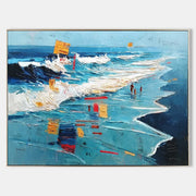 Wall Art Panoramic Impressionist Beachscape Scene Vibrant - Neutralighting