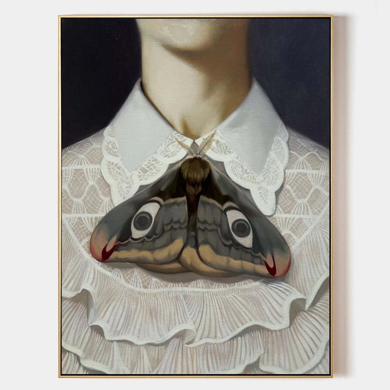 Wall Art Rectangle Surreal Art Moth Portrait - Neutralighting