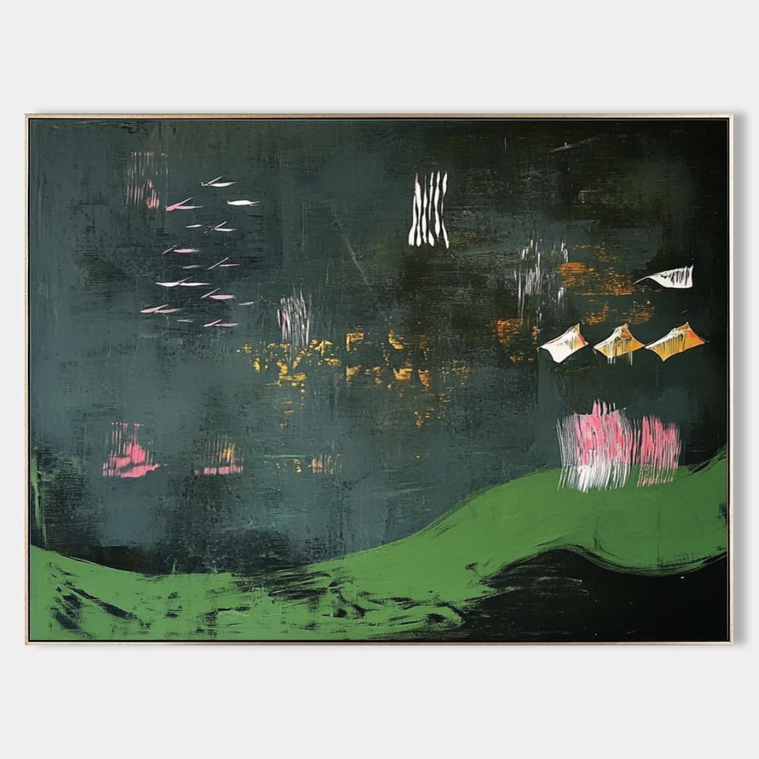 Wall Art Rectangle Abstract Modern Art Luxury - Neutralighting