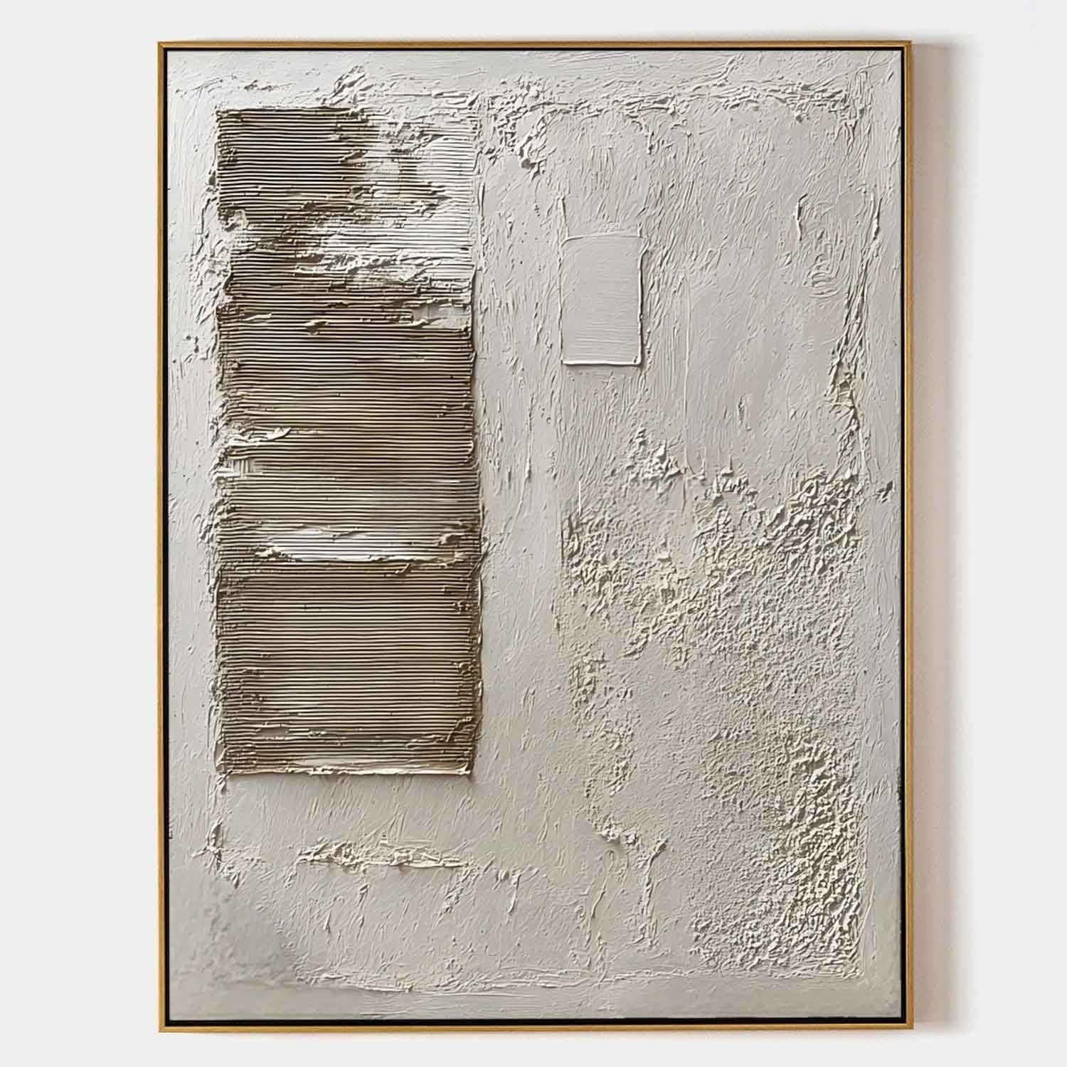 Wabi-Sabi Asymmetrical Texture Painting - Neutralighting