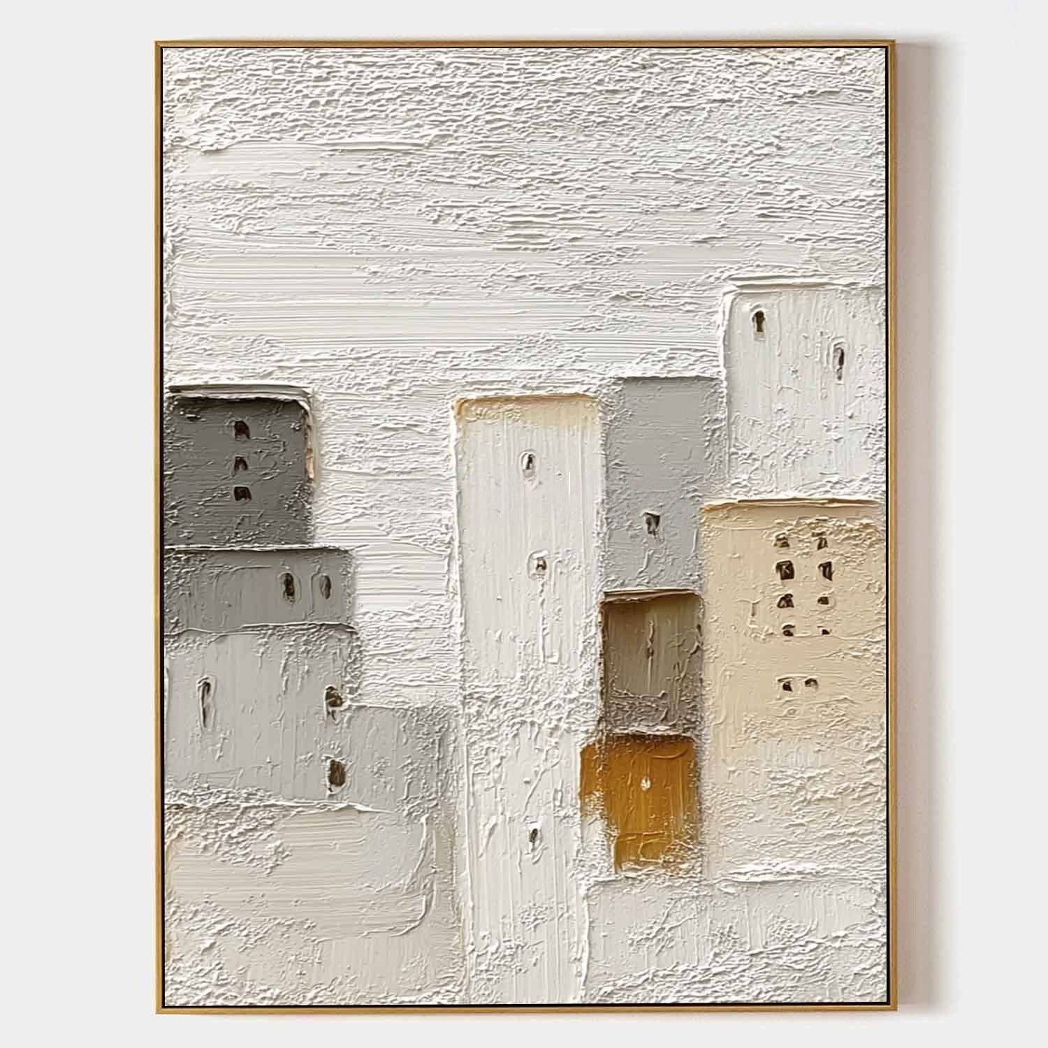 Wall Art Minimalist Cityscape Impasto Neutral - Neutralighting