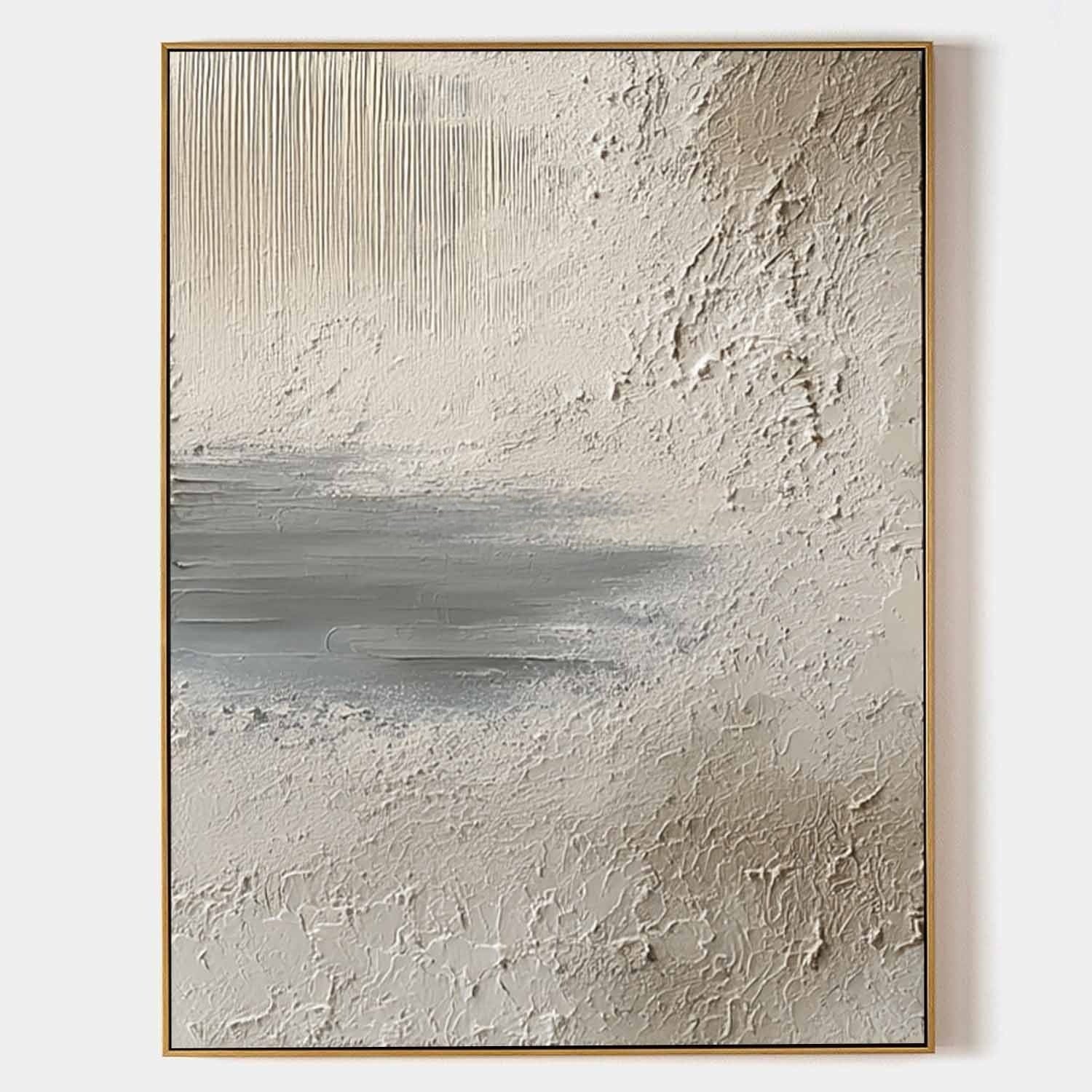 Wall Art Vertical Textured Abstract Landscape Scene Muted Earthy - Neutralighting