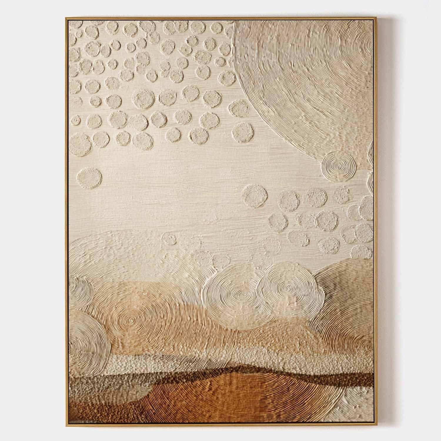 Wall Art Raised Dot Circle Texture Bohemian - Neutralighting