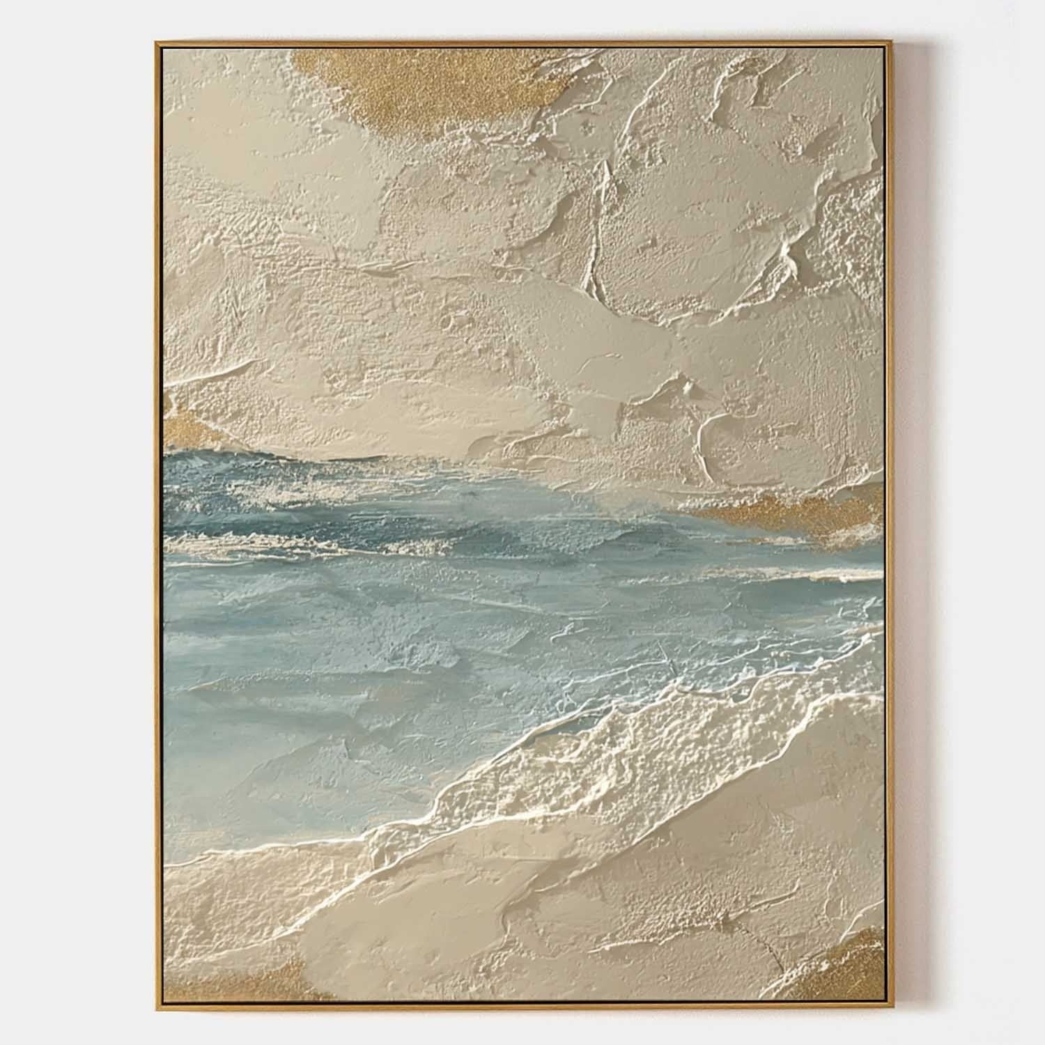 Wall Art Coastal Textured Serene Ocean - Neutralighting