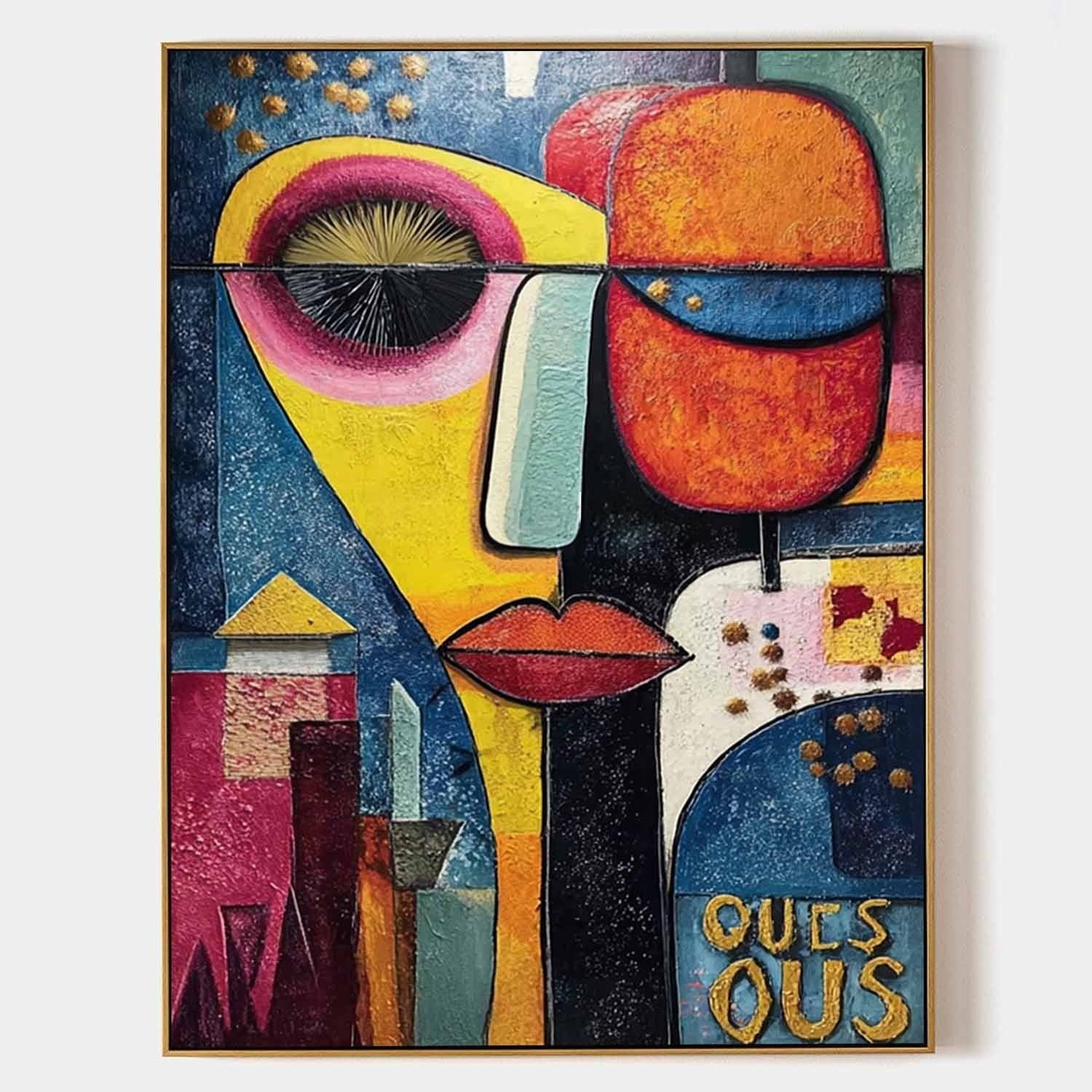 Cubist Abstract Dual Faces Painting - Neutralighting