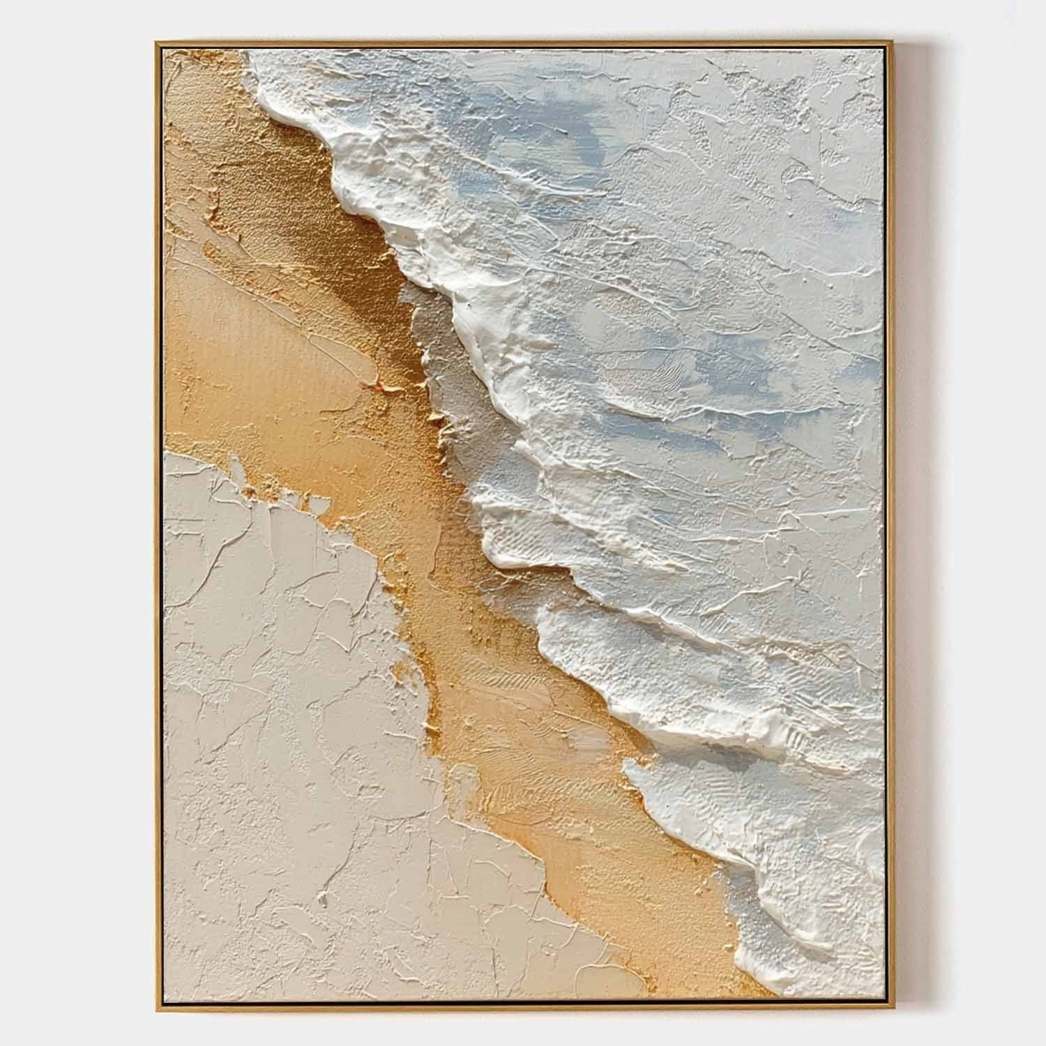 Aerial Beach Shoreline Impasto Painting - Neutralighting