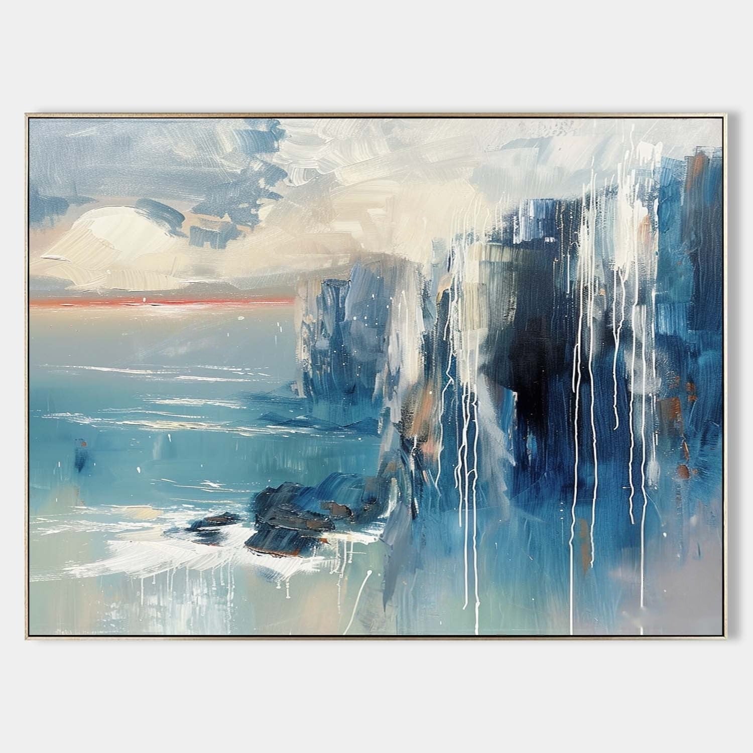 Wall Art Horizontal Abstract Coastal Cliff - Neutralighting