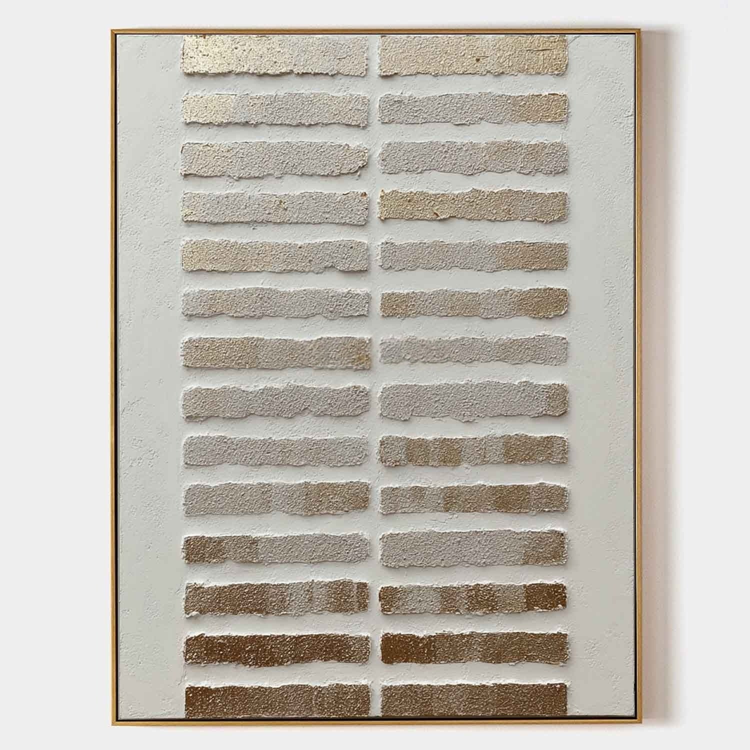 Wall Art Minimalist Horizontal Stripe Gold - Neutralighting