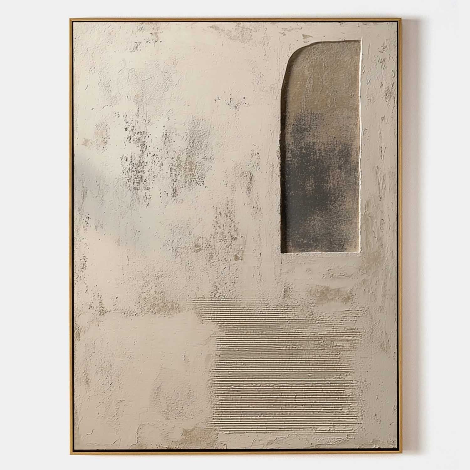 Wabi-Sabi Asymmetrical Abstract Painting - Neutralighting
