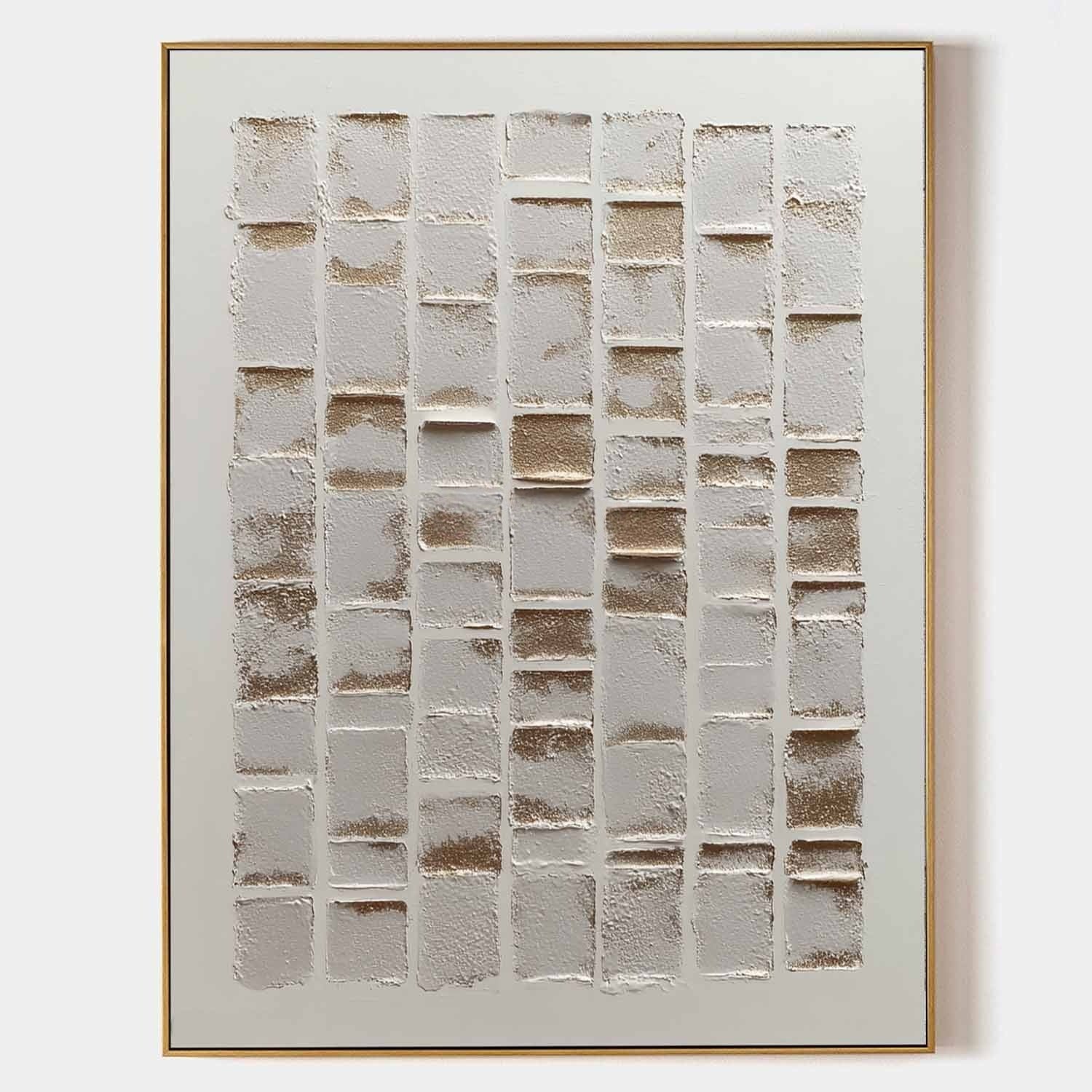 Wabi-Sabi Stacked Tiles Bas-Relief Painting - Neutralighting