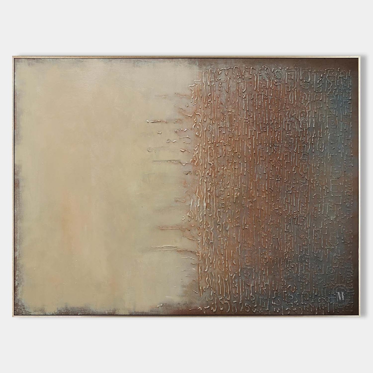 Wall Art Horizontal Texture Painting - Neutralighting