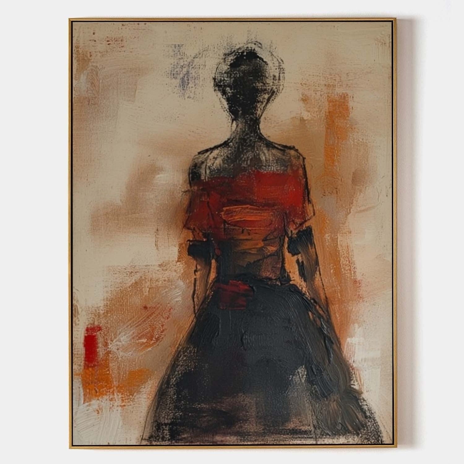 Wall Art Abstract Female Figure Red - Neutralighting