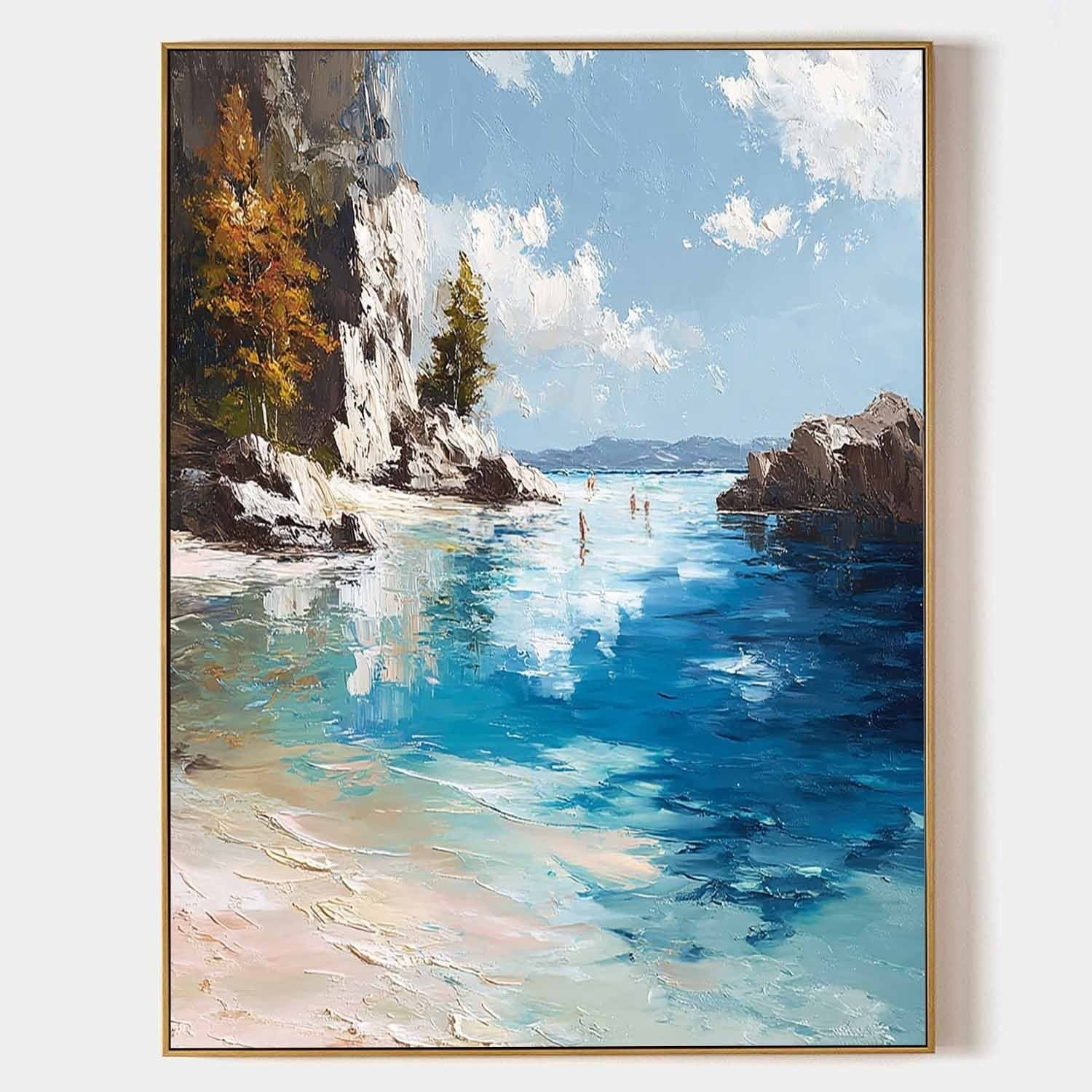 Mediterranean Cove Impasto Painting - Neutralighting