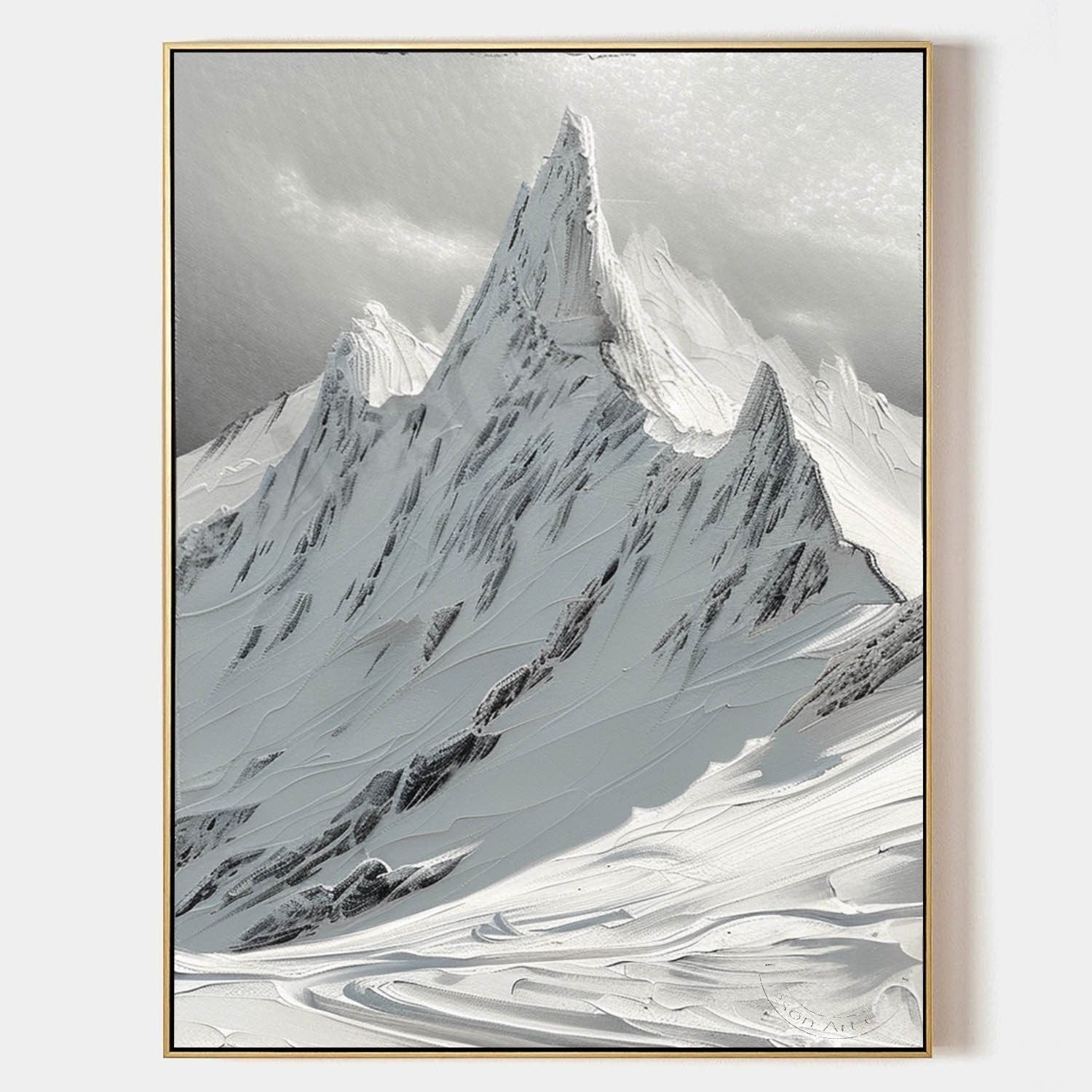 Wall Art Vertical Monochrome Impasto - Neutralighting