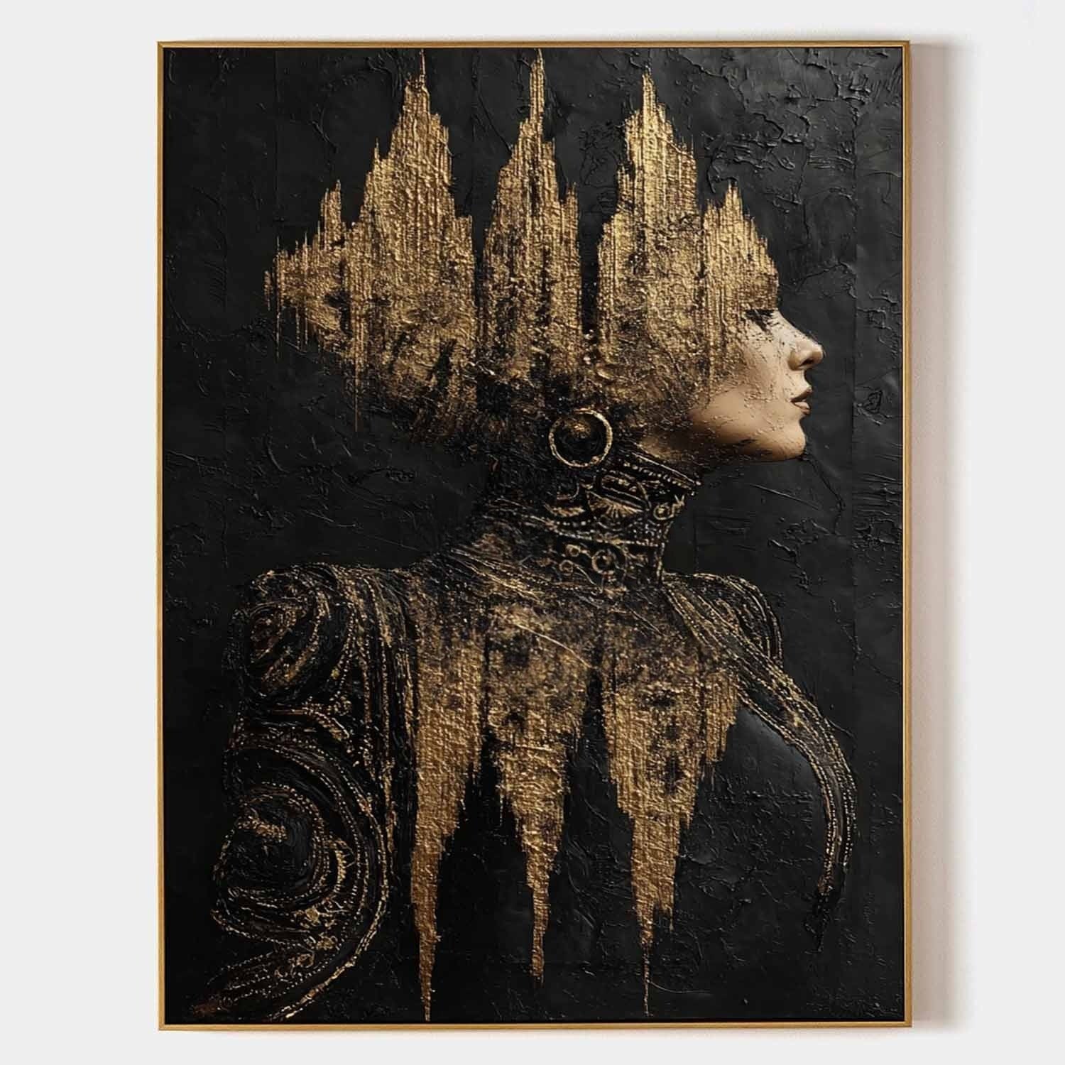 Golden Empress Mixed Media Painting - Neutralighting
