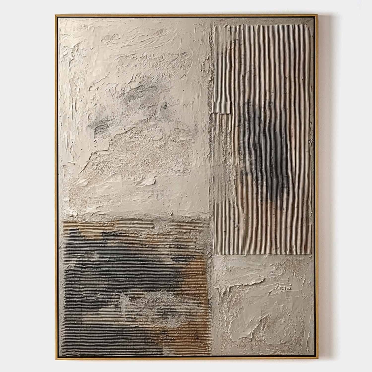 Wall Art Minimalist Textured Quadrant - Neutralighting