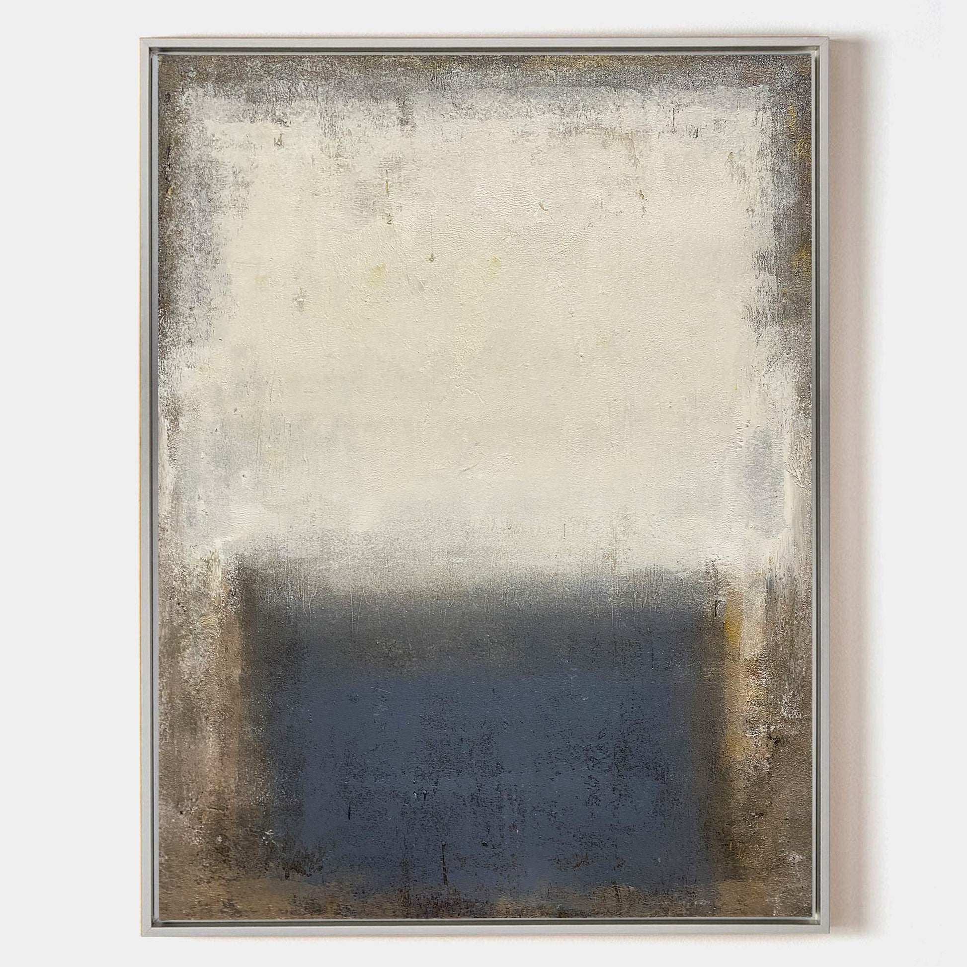 Beige And Blue Minimalist Painting ABAV125 - Neutralighting