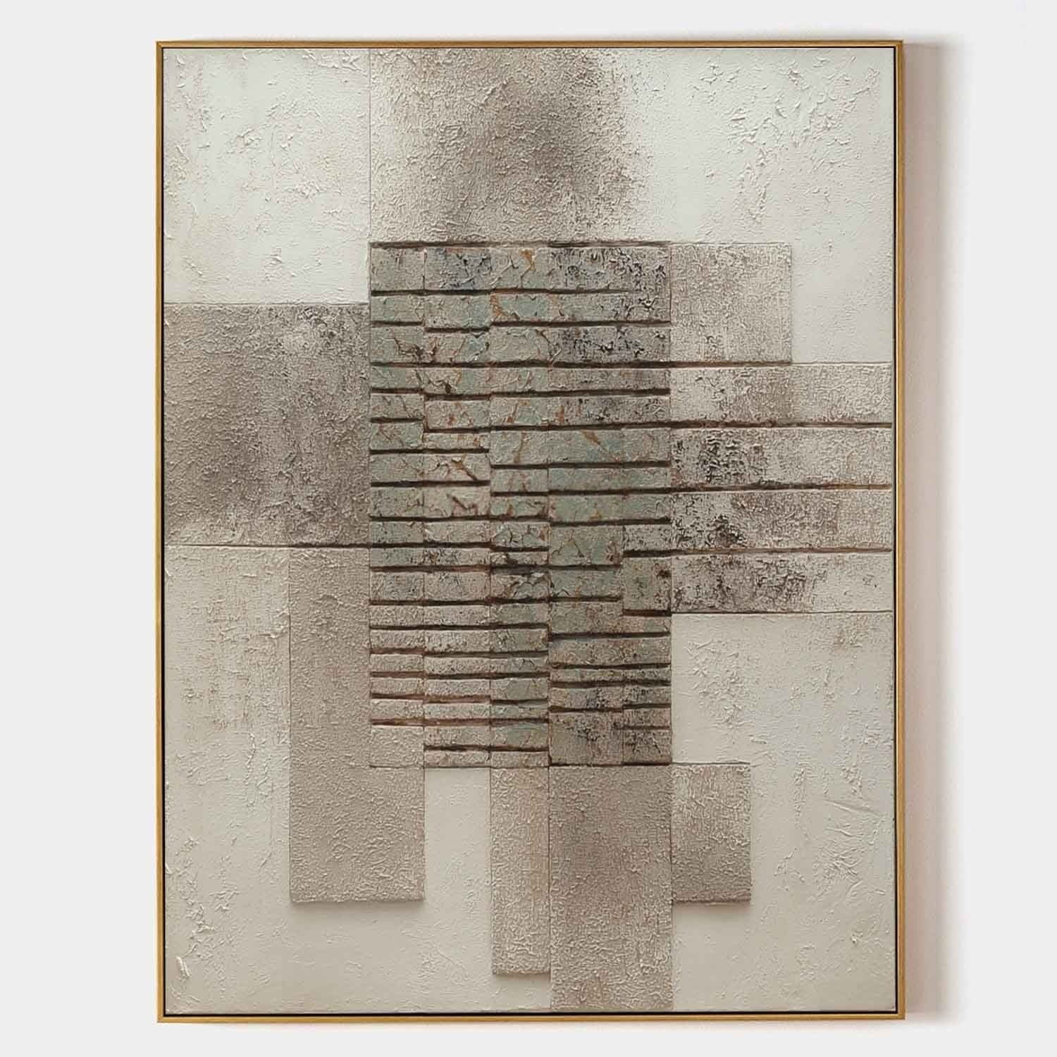 Wabi-Sabi Stacked Stone Bas-Relief Painting - Neutralighting