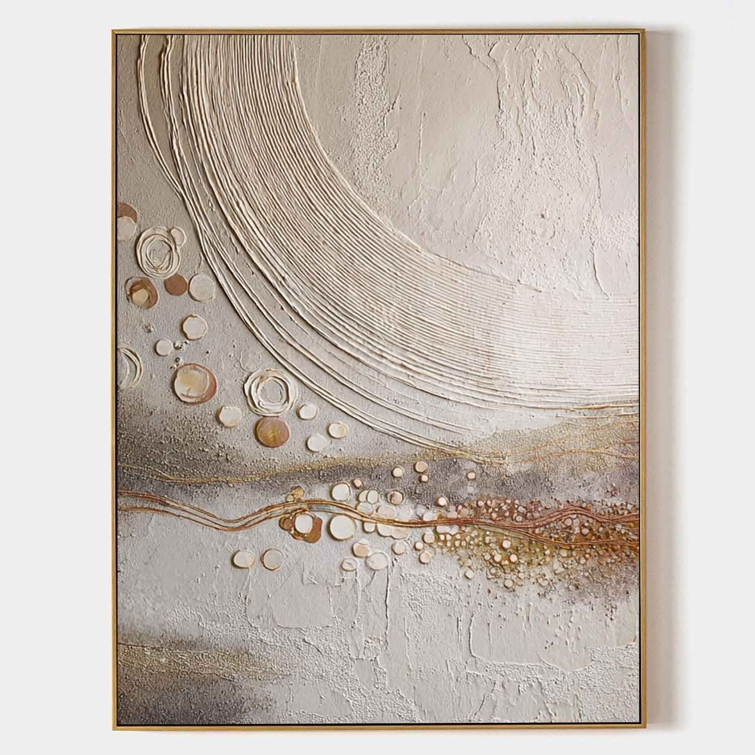 Wall Art Neutral Circle Abstract Minimalist - Neutralighting