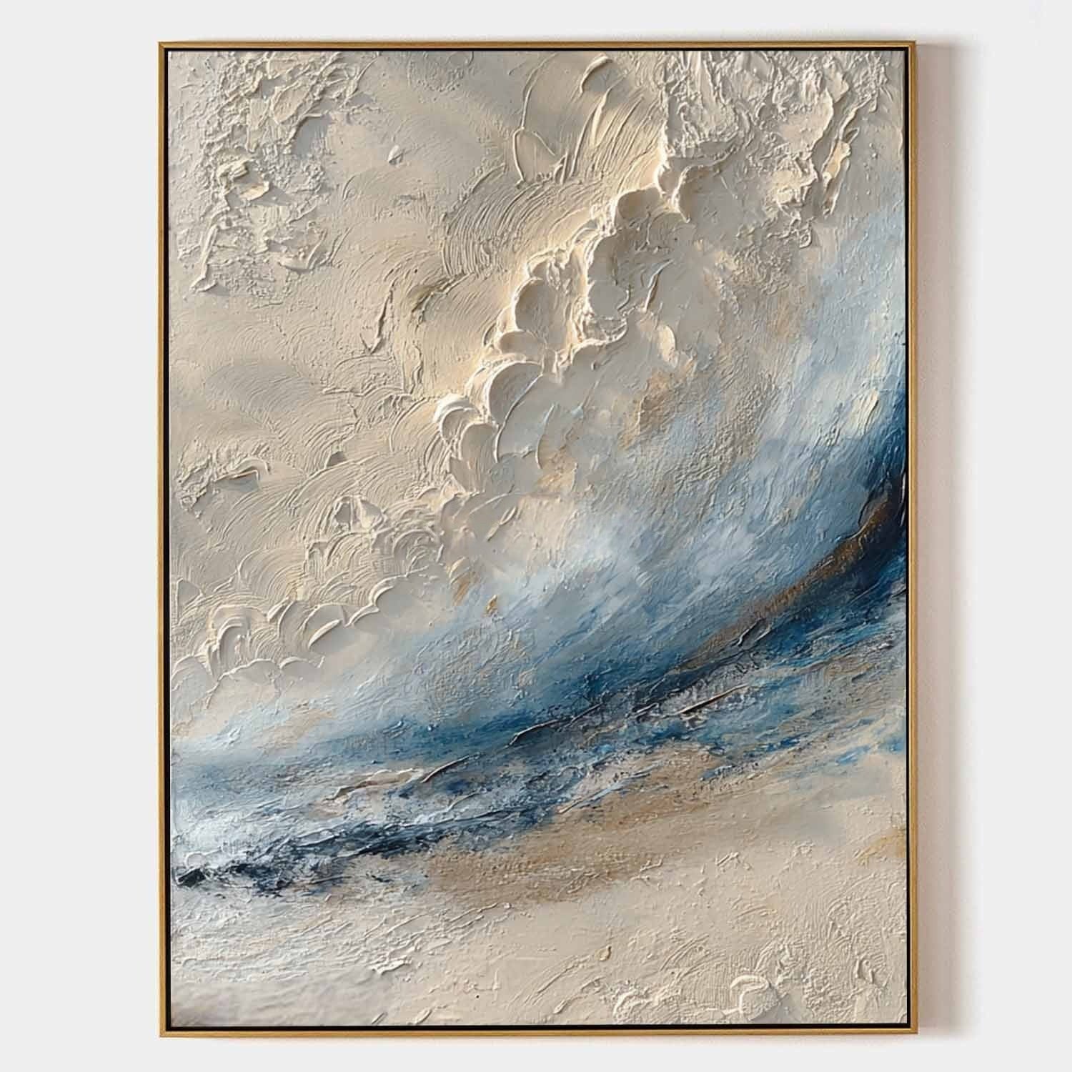 Wabi-Sabi Coastal Bas-Relief Painting - Neutralighting