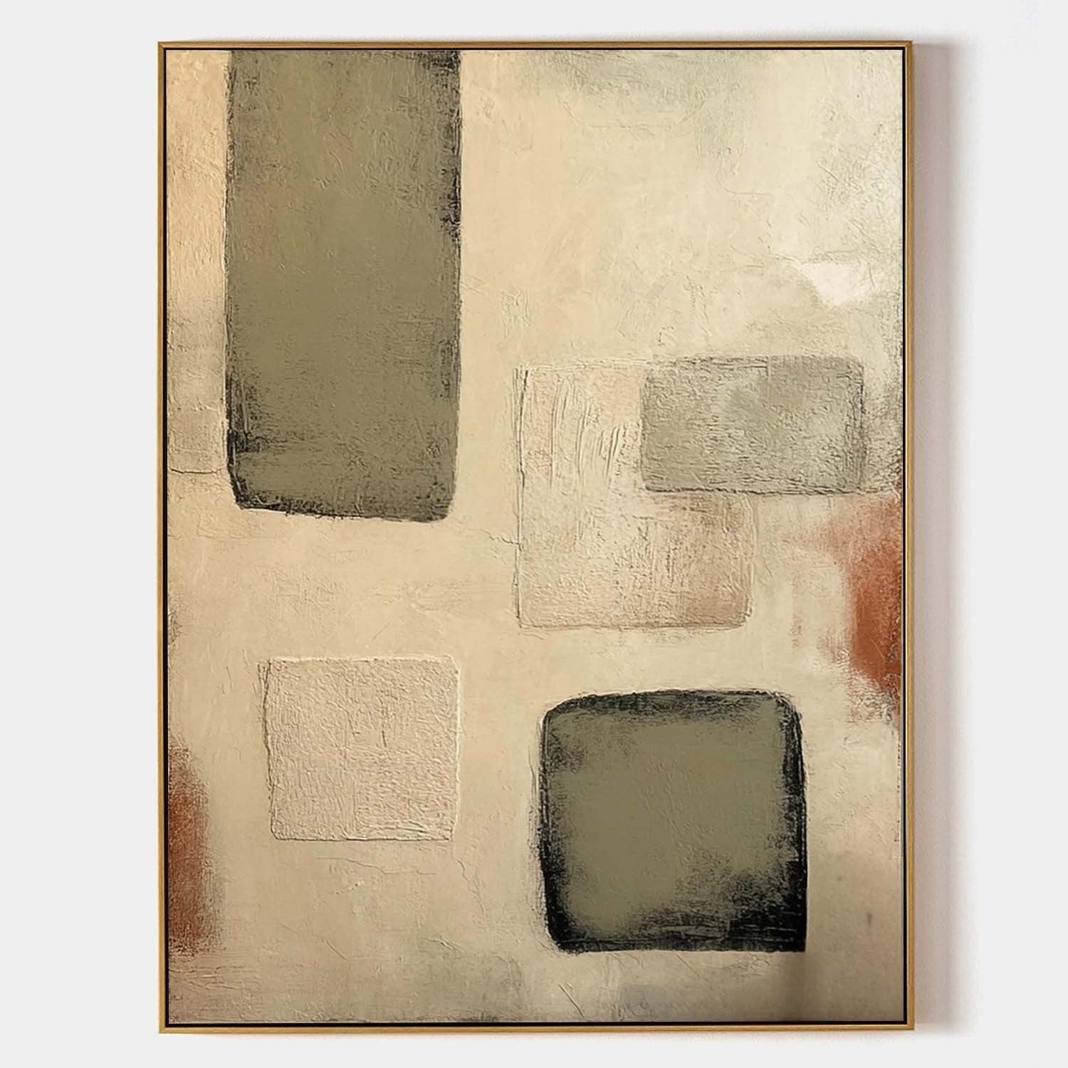 Wall Art Vertical Minimalist Abstract Geometric Scene Muted - Neutralighting