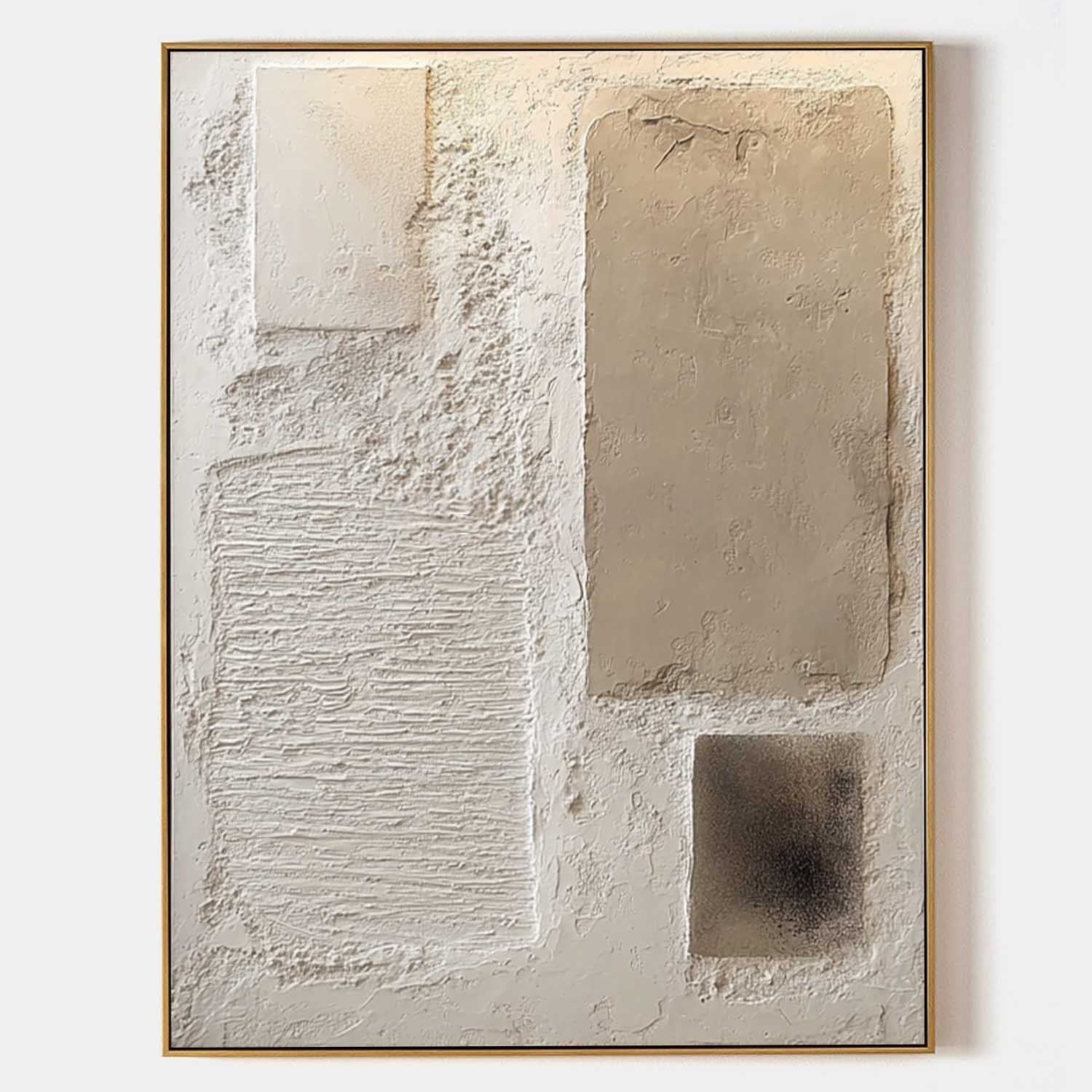 Wall Art Serene Textured Neutral Plaster Blocks - Neutralighting