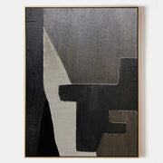 Black And Brown Abstract Painting ABAV190 - Neutralighting