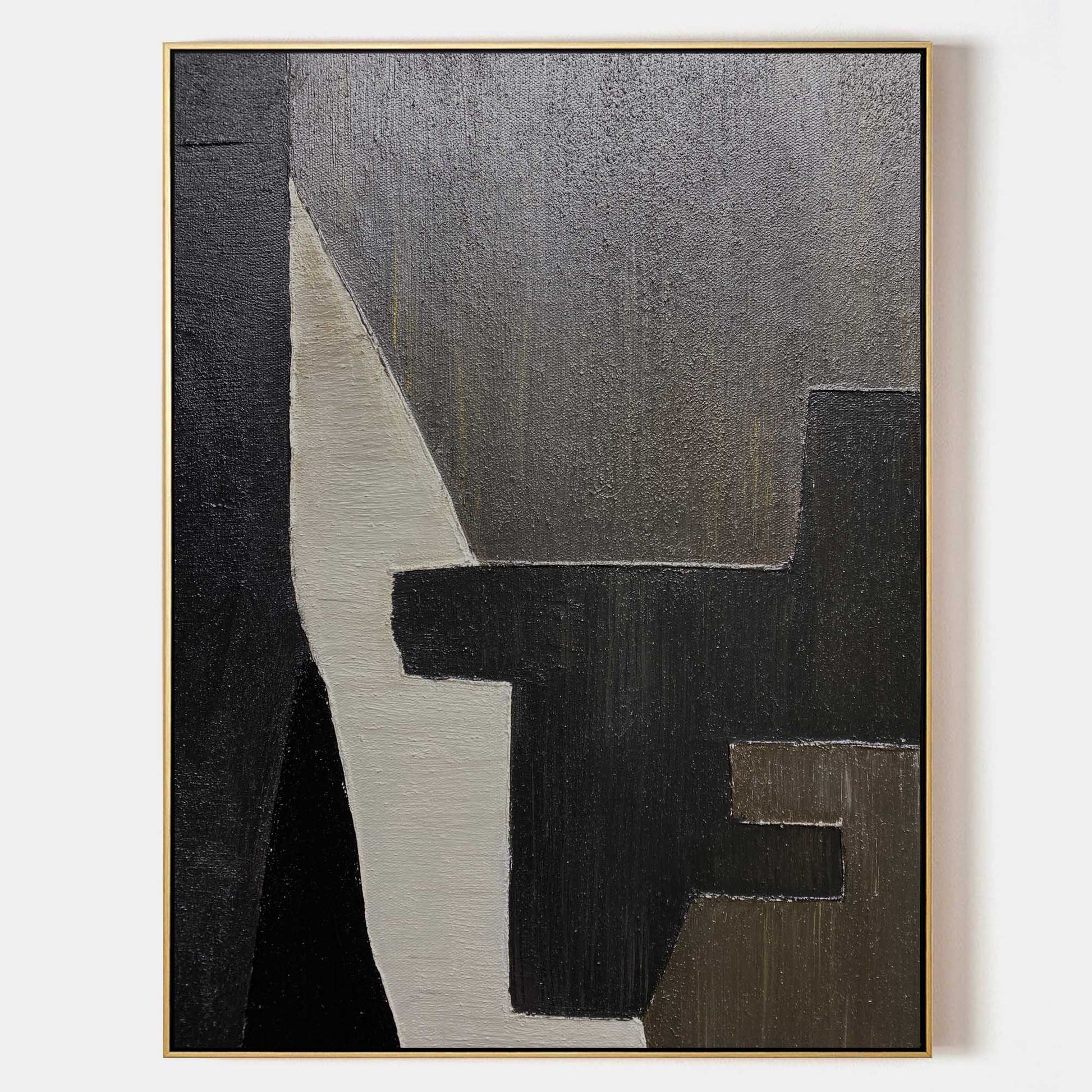 Black And Brown Abstract Painting ABAV190 - Neutralighting