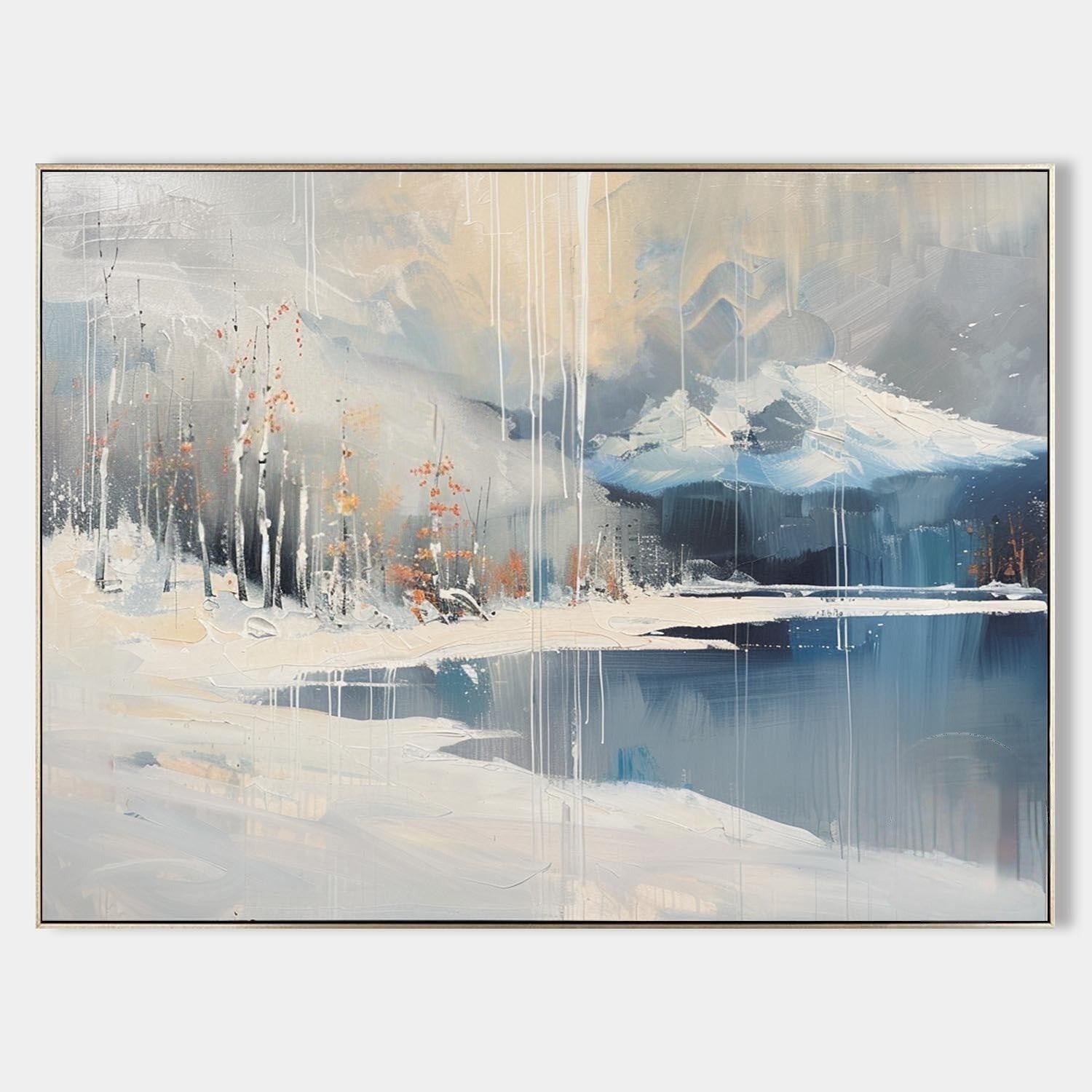 Wall Art Horizontal Winter Mountain Lake - Neutralighting