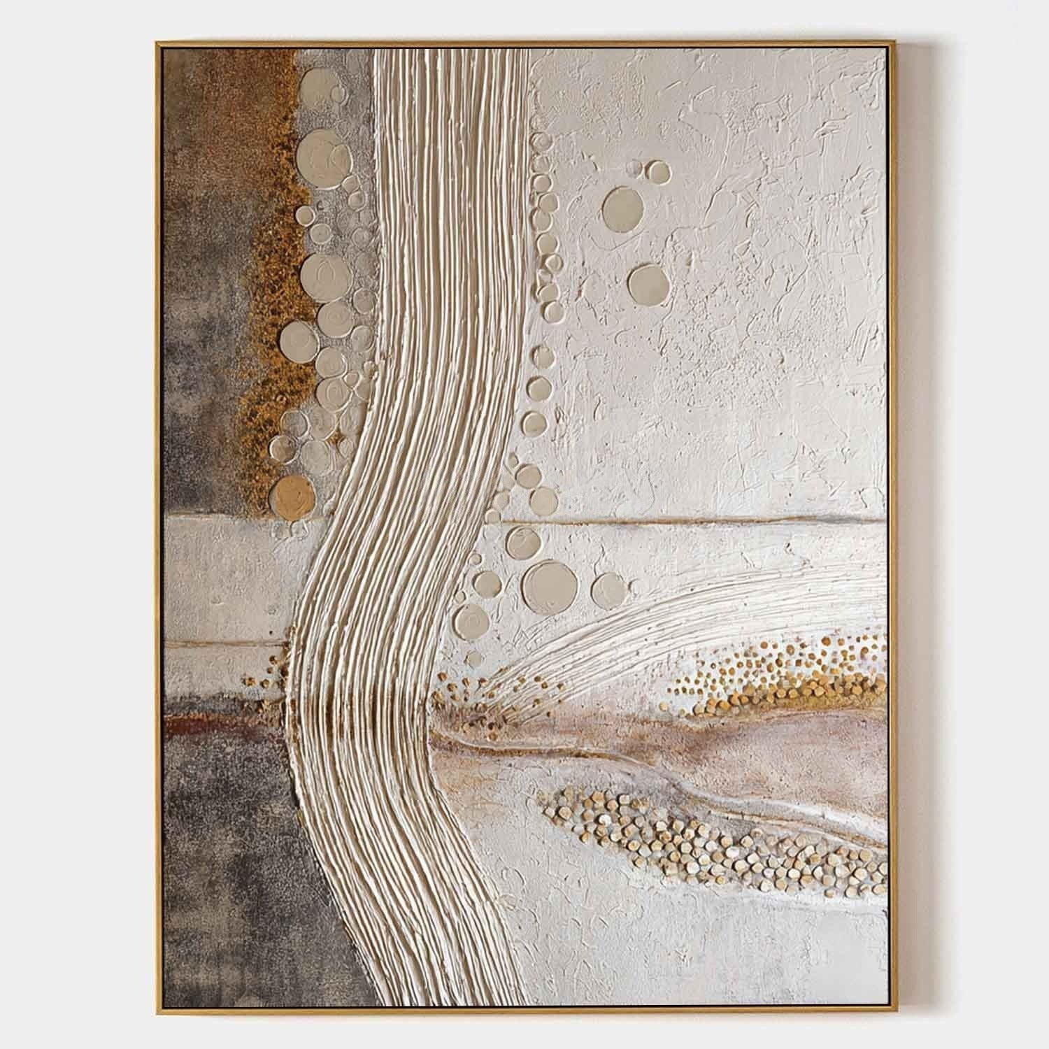 Wall Art River Stone Abstract Neutral - Neutralighting