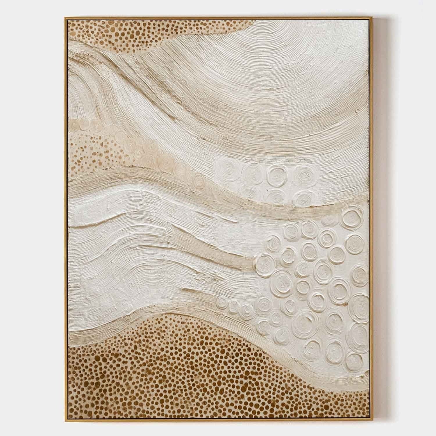 Wall Art Organic Wave Texture Bohemian Painting - Neutralighting