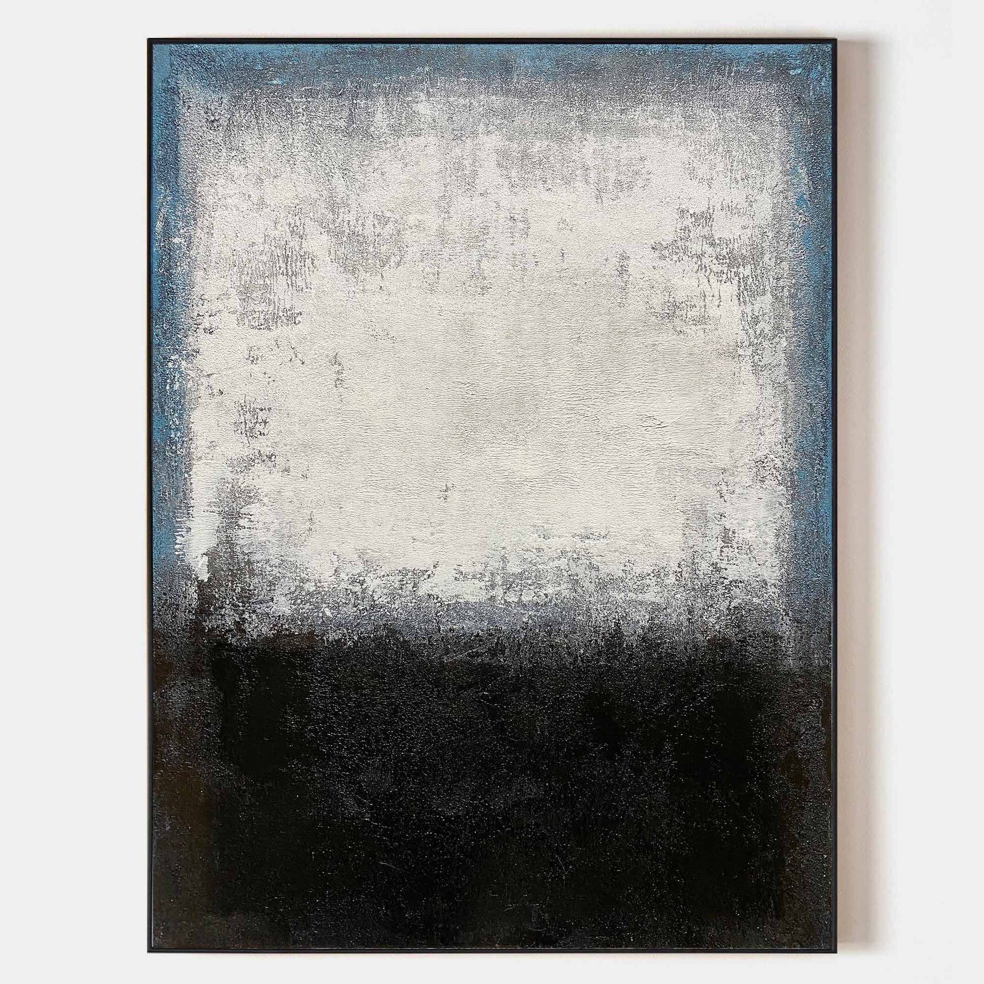 Black White Blue Minimalist Painting ABAV106 - Neutralighting