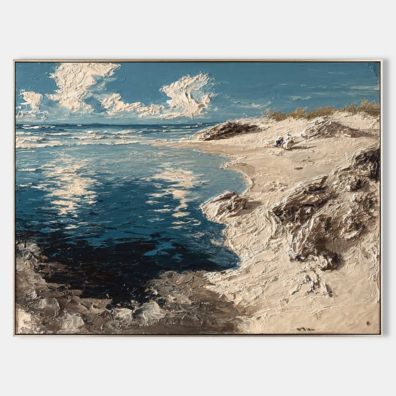 Sunny Dune Beach Impasto Painting - Neutralighting