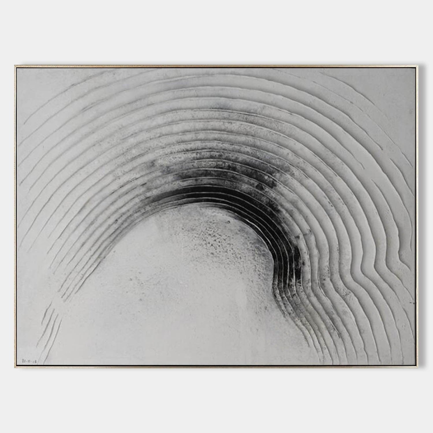 Wall Art Horizontal 3D Impasto Half-Circle - Neutralighting