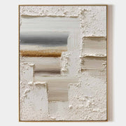Wall Art Vertical Textured Abstract Geometric Scene Serene - Neutralighting