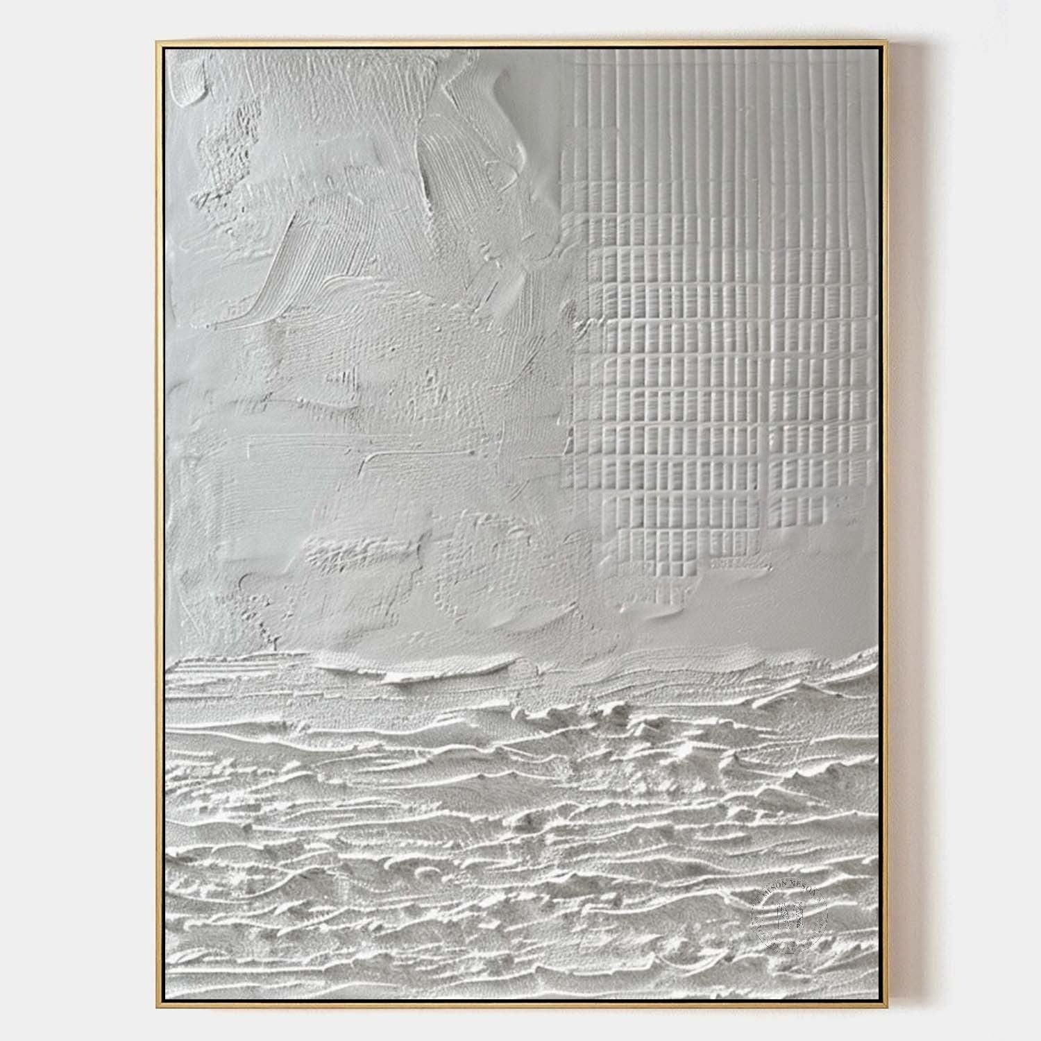 Wall Art Neutral Coastal Grid Painting - Neutralighting