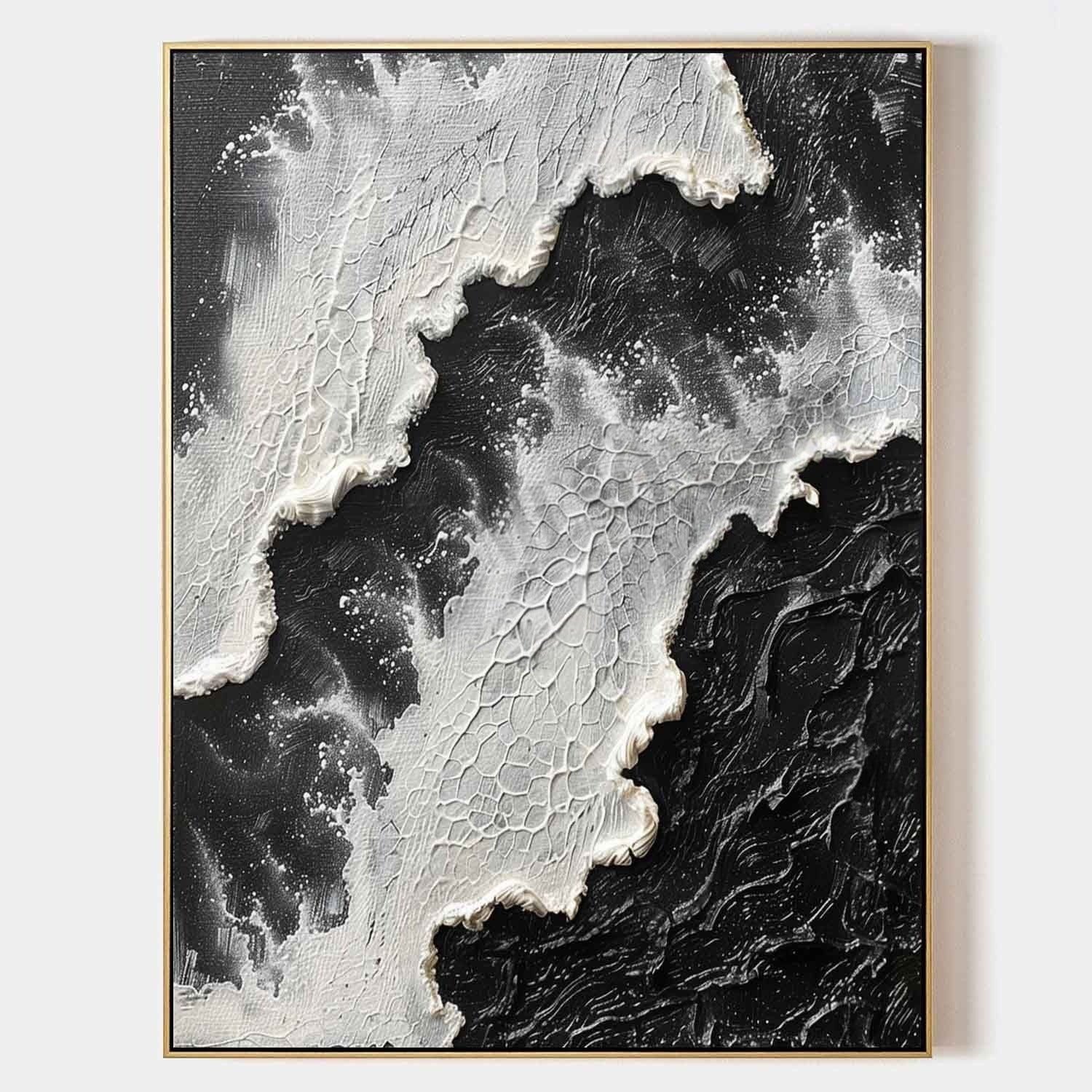 Wall Art Monochrome Ocean Wave - Neutralighting