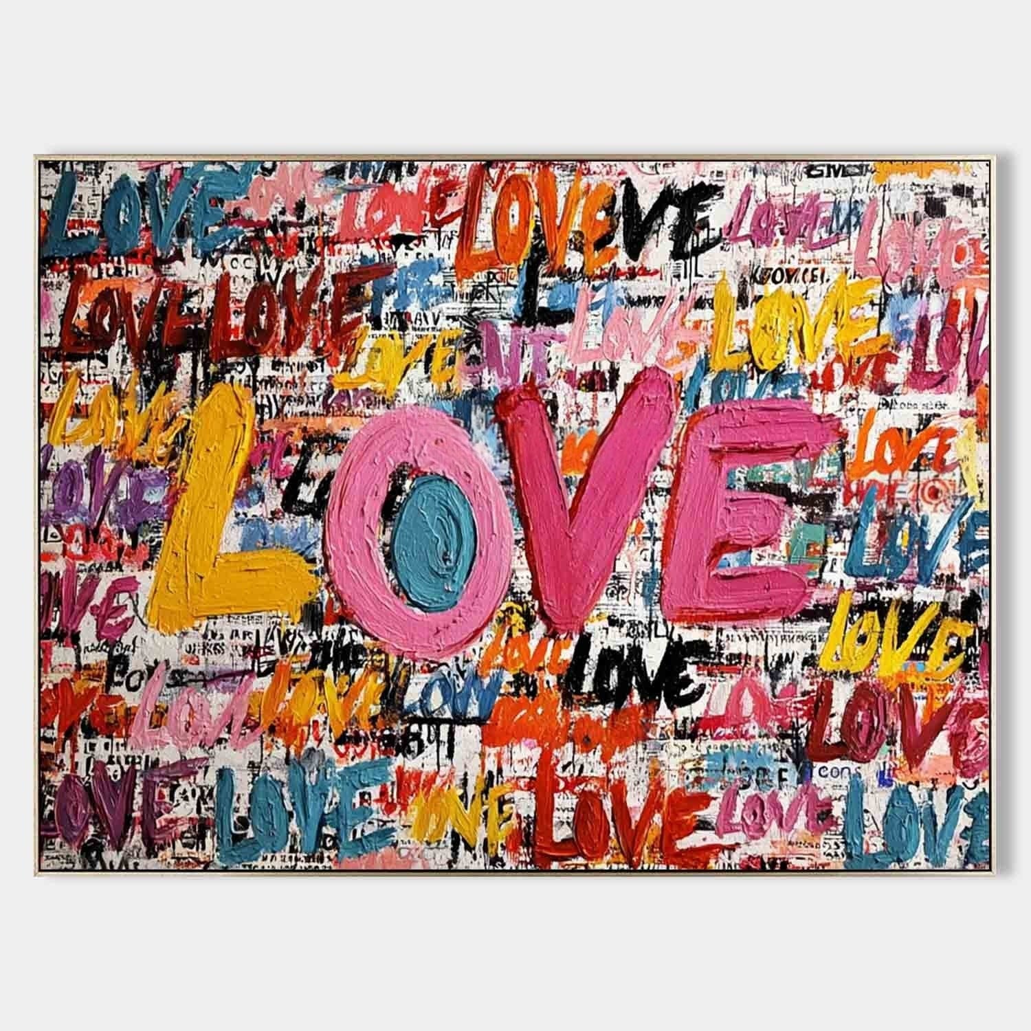 Graffiti Style Love Pop Art Impasto Painting - Neutralighting